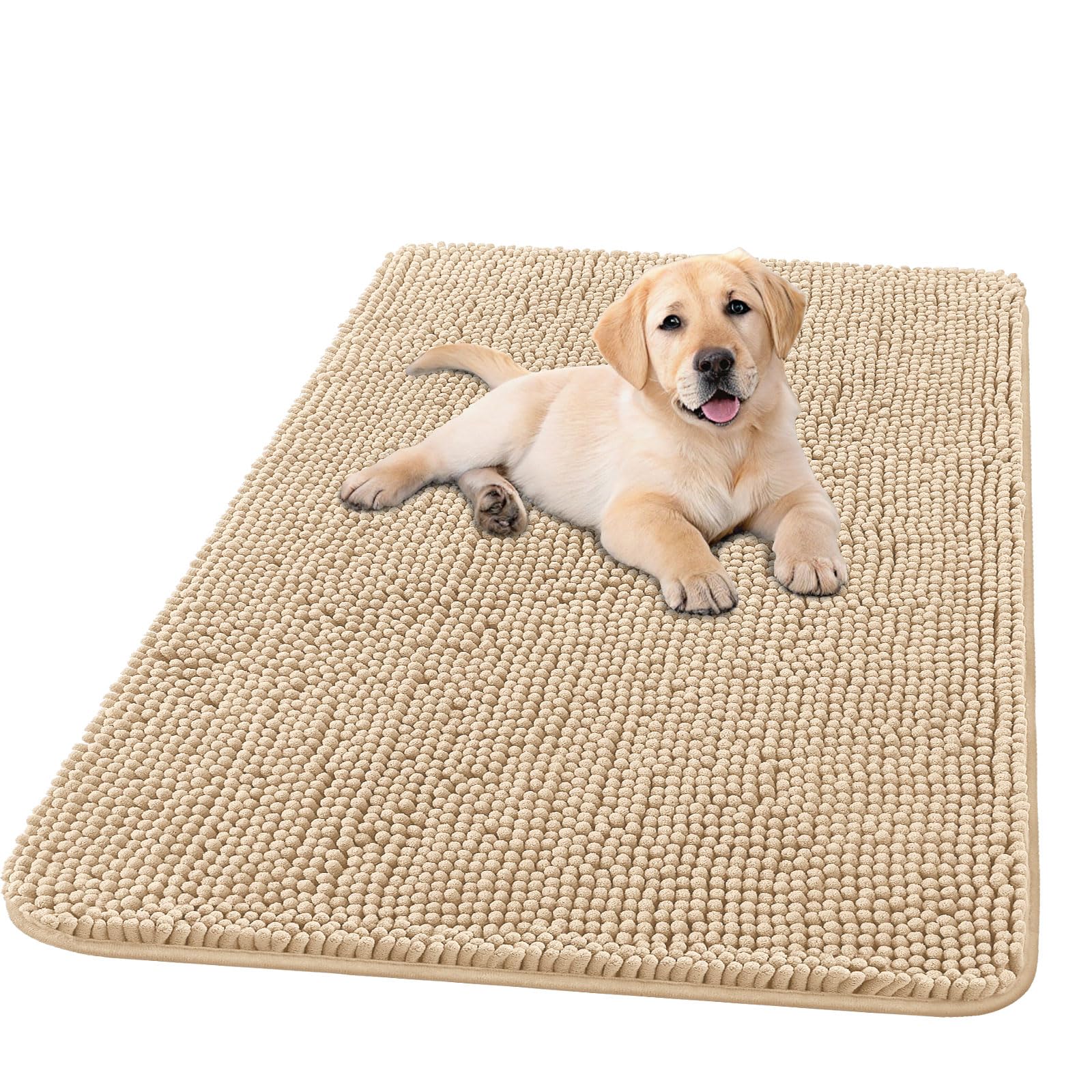 Smiry Dog Bed Mat 40X32, Ultra Soft Non-Slip Washable Quick Dry Chenille Dog Sleeping Mattress For Large Jumbo Medium Small Dogs