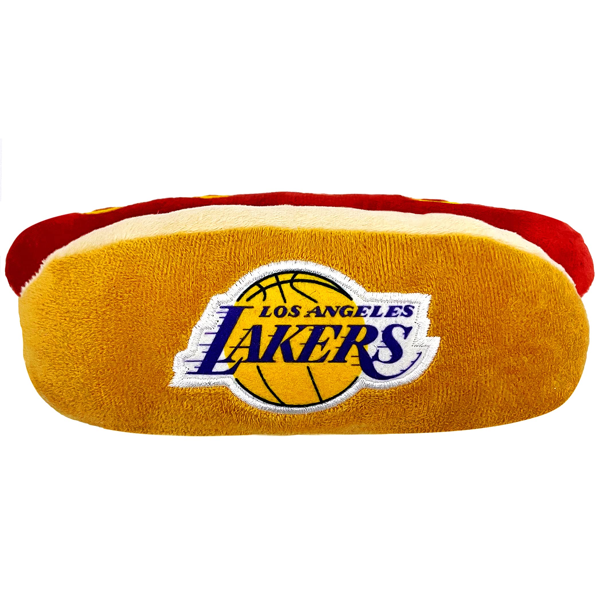 Pets First Nba Los Angeles Lakers Hot Dog Plush Dog & Cat Squeak Toy - Cutest Hot-Dog Snack Plush Toy For Dogs & Cats With Inner