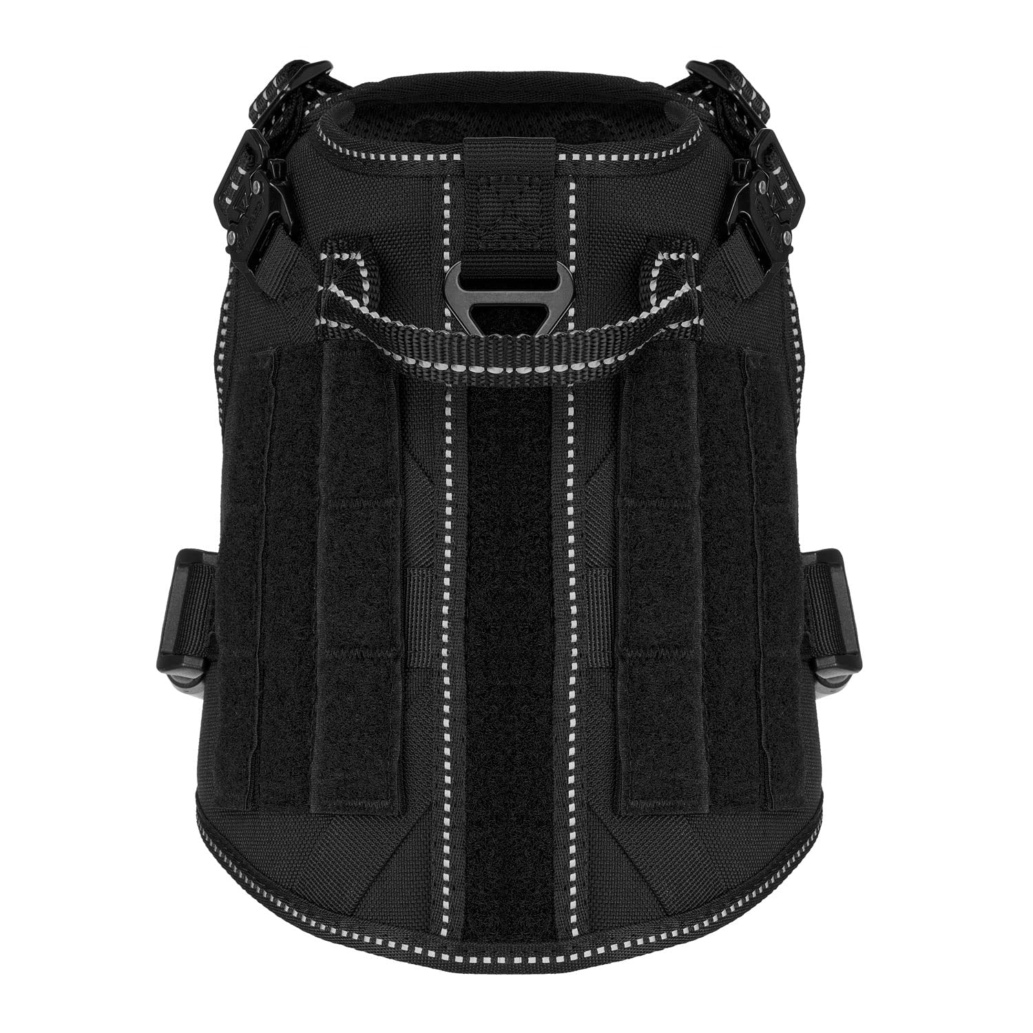 Icefang Tactical Dog Harness, Small Size,2X Metal Buckle,Working Dog Molle Vest With Handle,No Pulling Front Leash Clip,Hook And