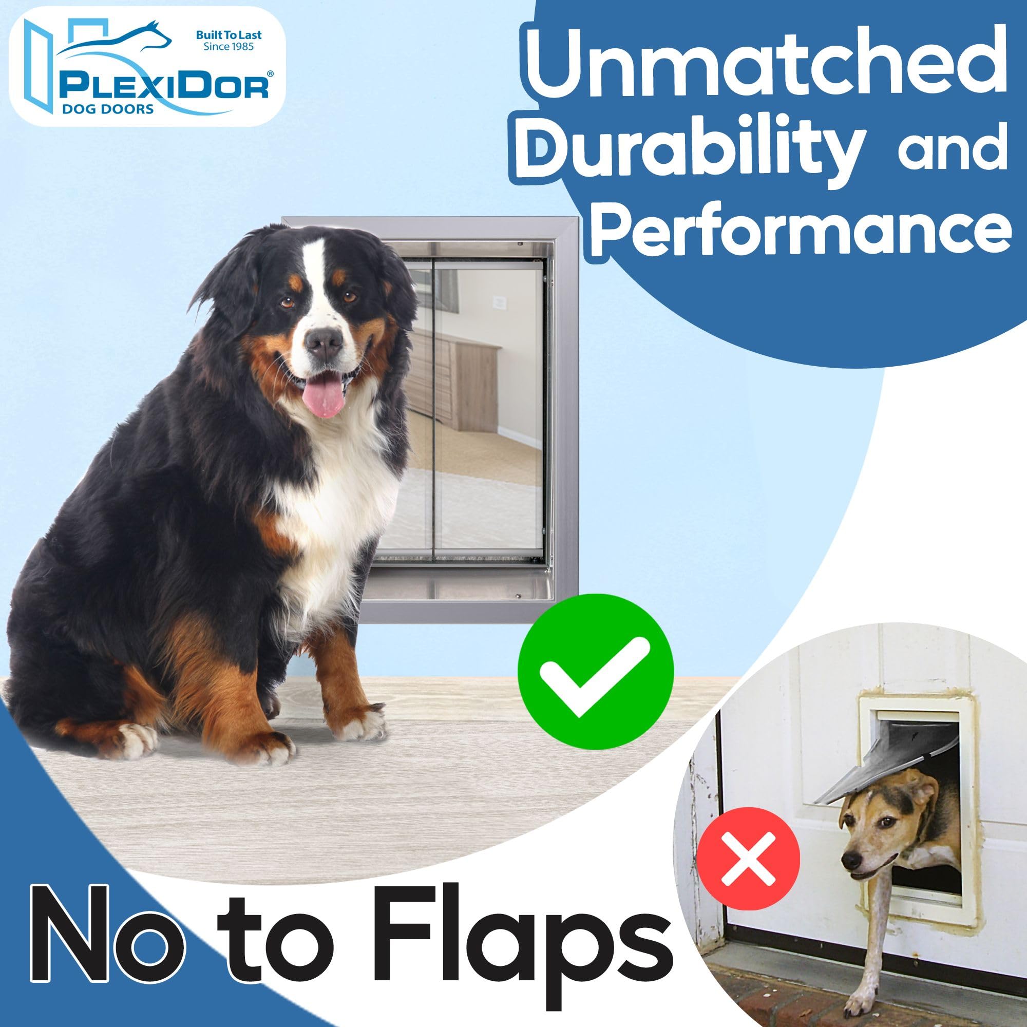 Plexidor Performance Wall Mount Pet Doors Silver - Energy Efficient Dog Door With Lock And Key
