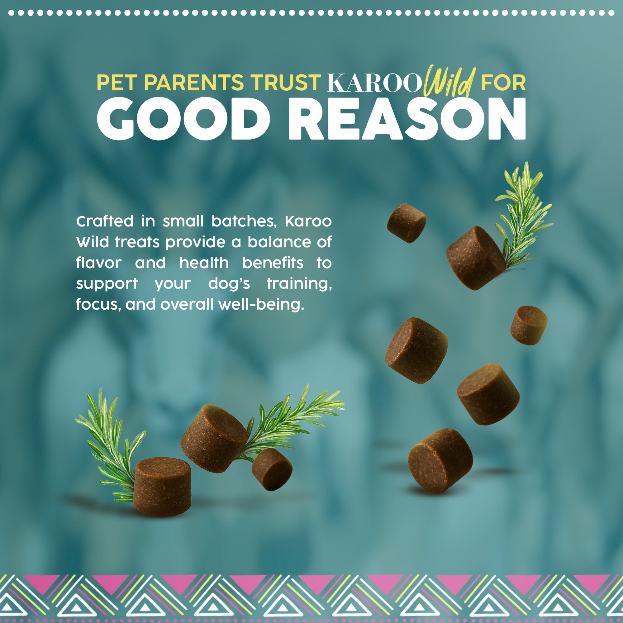 Karoo Wild Training Bits Rosemary Seasoned Treats for Dogs - 4 oz - Soft & Chewy Protein Bits Made with African Antelope - Great