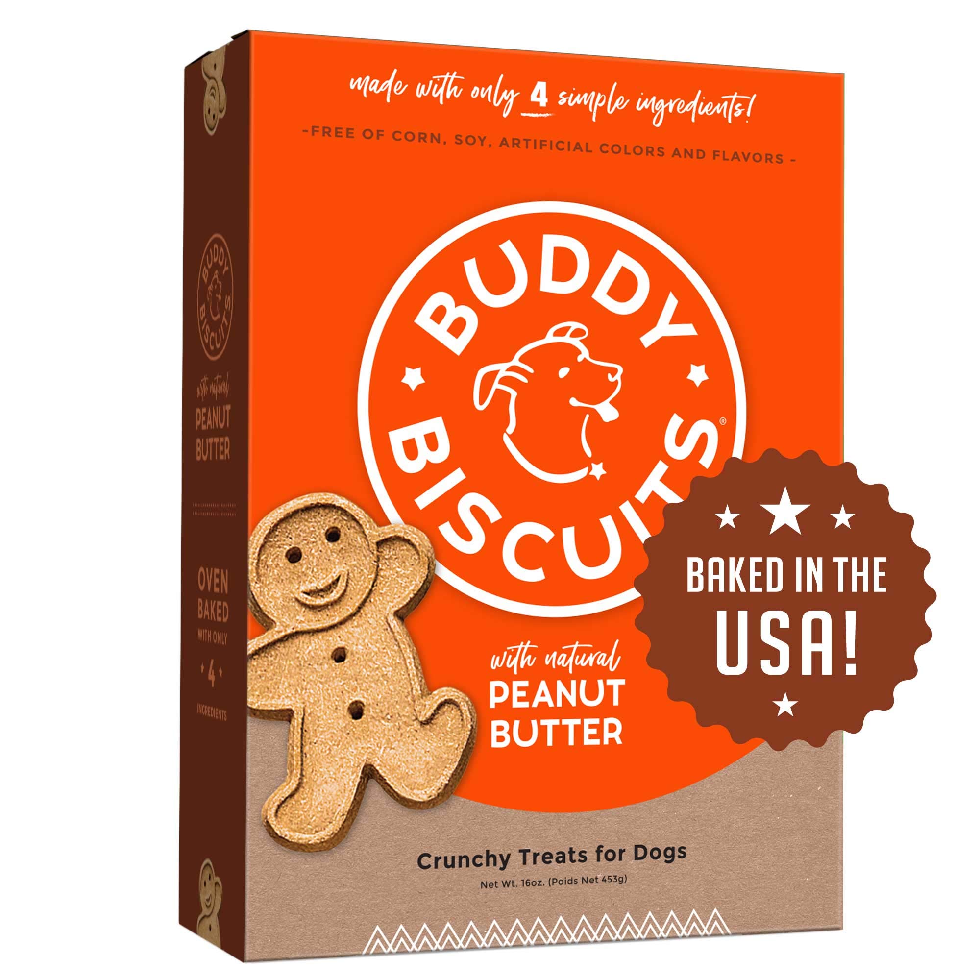 Buddy Biscuits Oven Baked Treats with Peanut Butter, Whole Grain - 96 oz. - 6 Pack