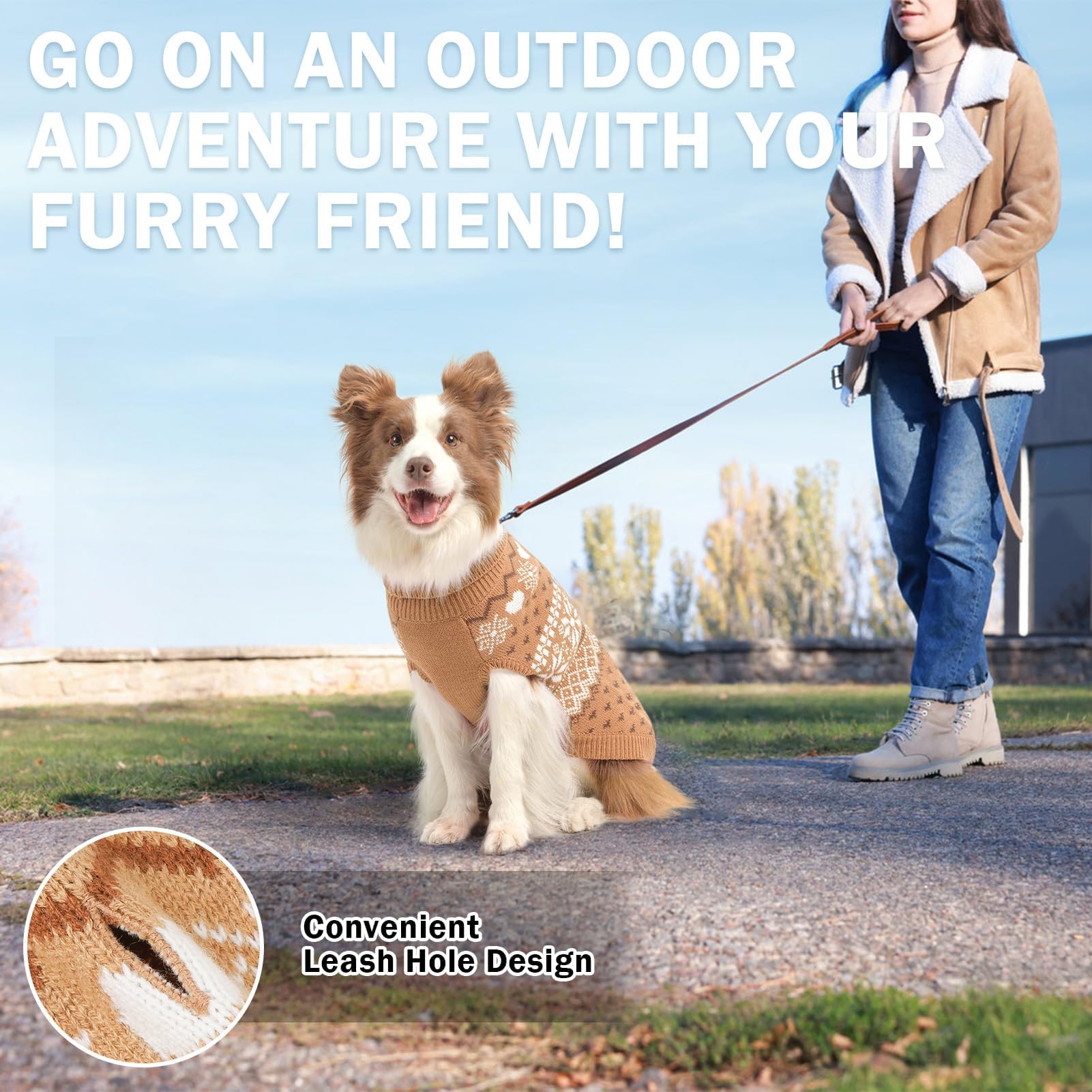 Scenereal Dog Sweaters For Large Medium Small Dogs, Warm Puppy Clothes Soft Turtleneck Sweatshirt, Knitted Ugly Dog Christmas Sw