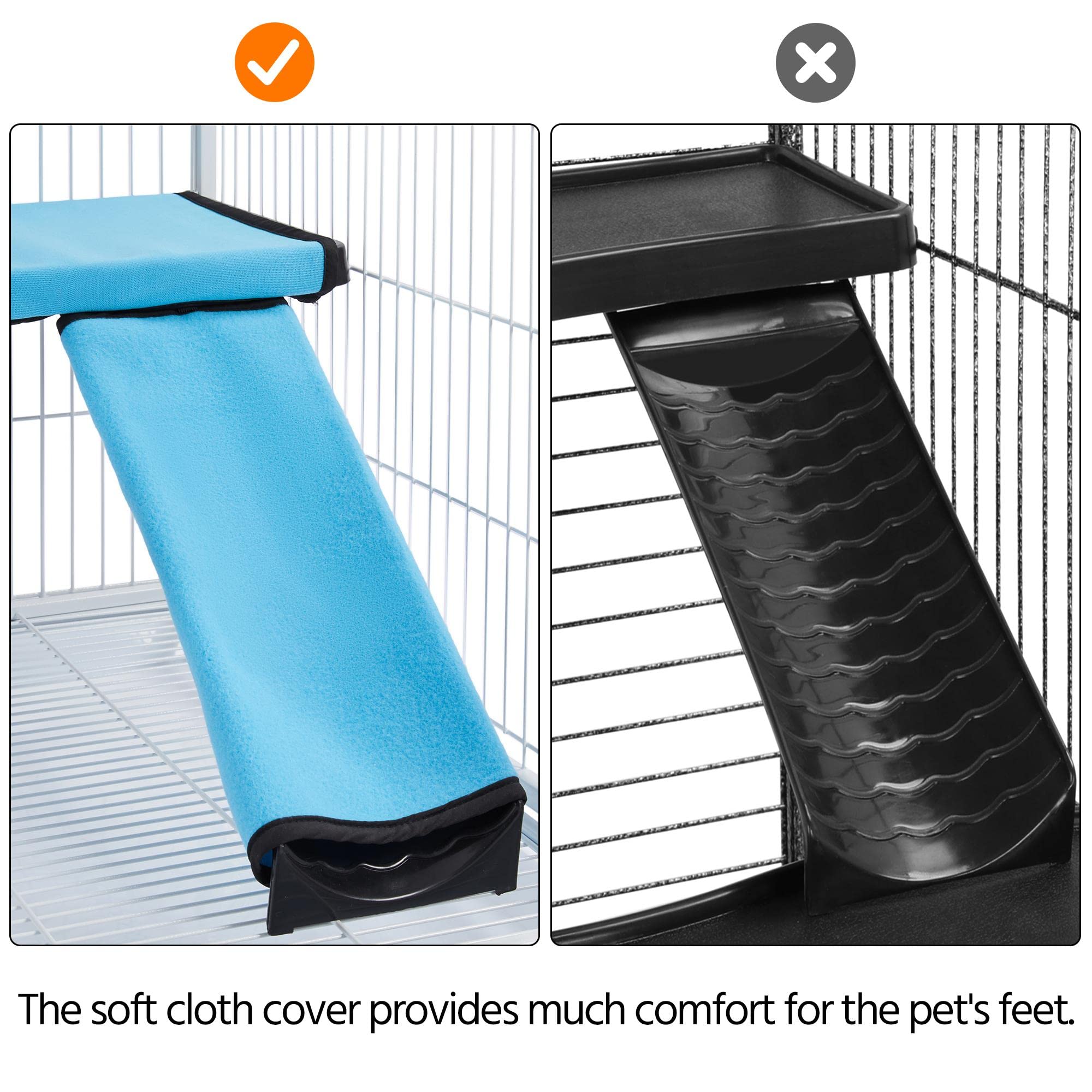 Yaheetech Rolling 2-Story Ferret Cage Small Animal Cage For Chinchilla Adult Rats Metal Critter Nation Cage W/ 2 Removable Ramps