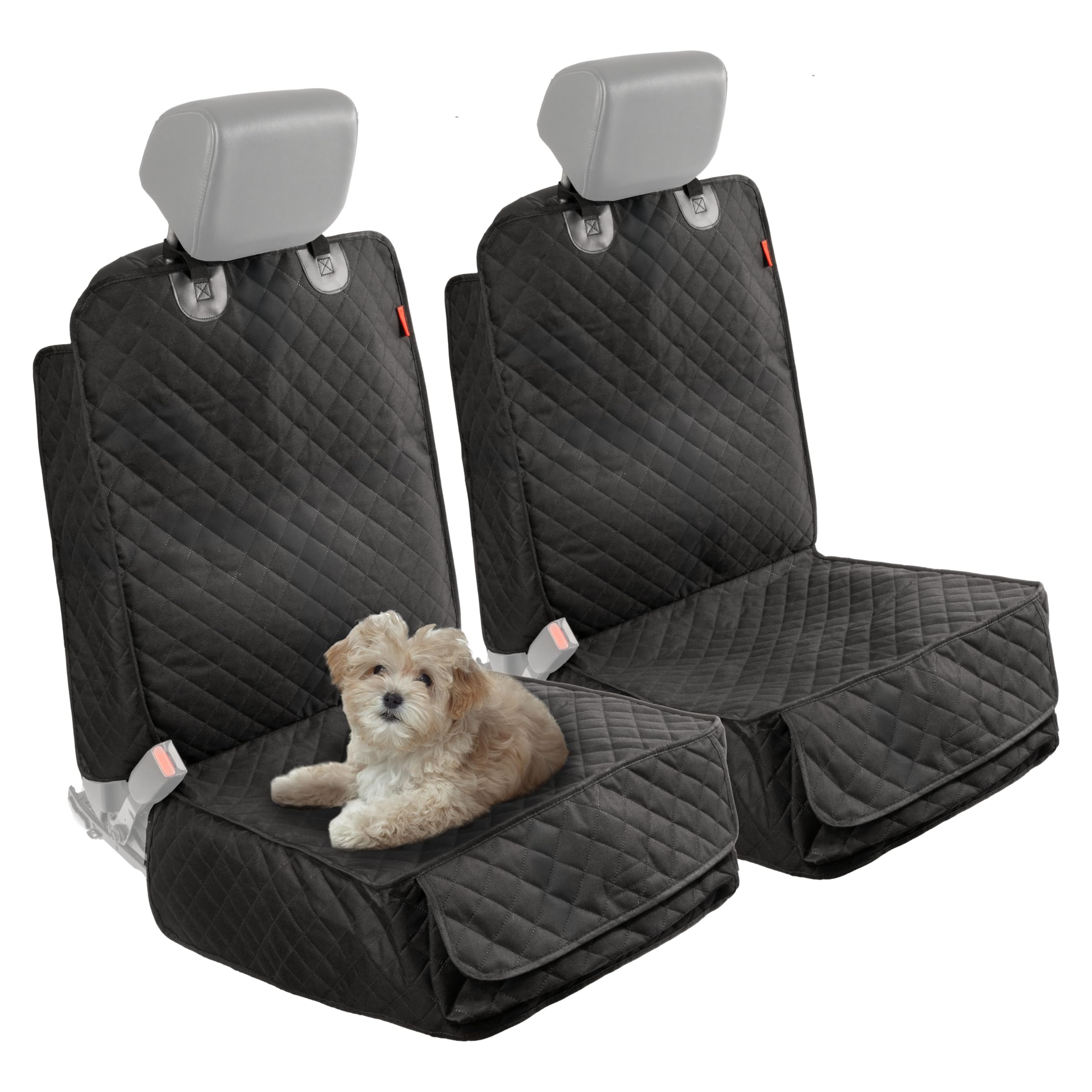 Lusso Gear Dog Car Seat Cover For Front Seat (2 Pack) - 100% Waterproof, Nonslip - Full Protection For Passenger Chair, Captain 
