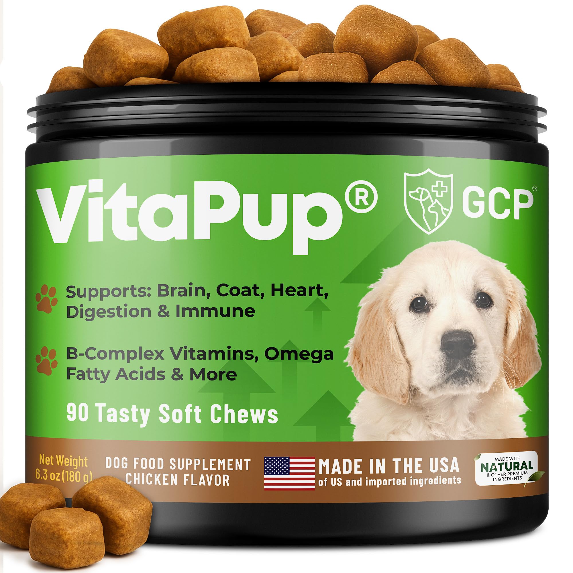 Guardians Choice VitaPup Puppy Vitamins Chews, Dog Vitamins for Growth, Digestion, Coat, Brain & Immune Support, Daily Multivita