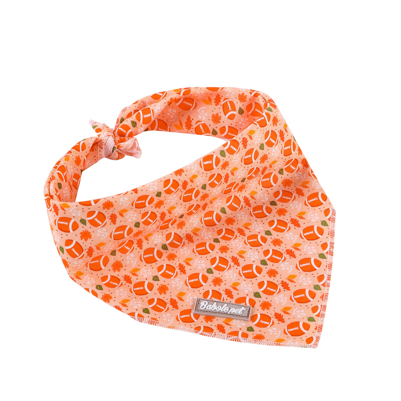 Babole Pet Fall Dog Bandanas Girl Boy American Football Cotton Washable Comfortable Triangle Dog Scarf Adjustable Pet Bib Kerchief For Small Medium Large Dogs L