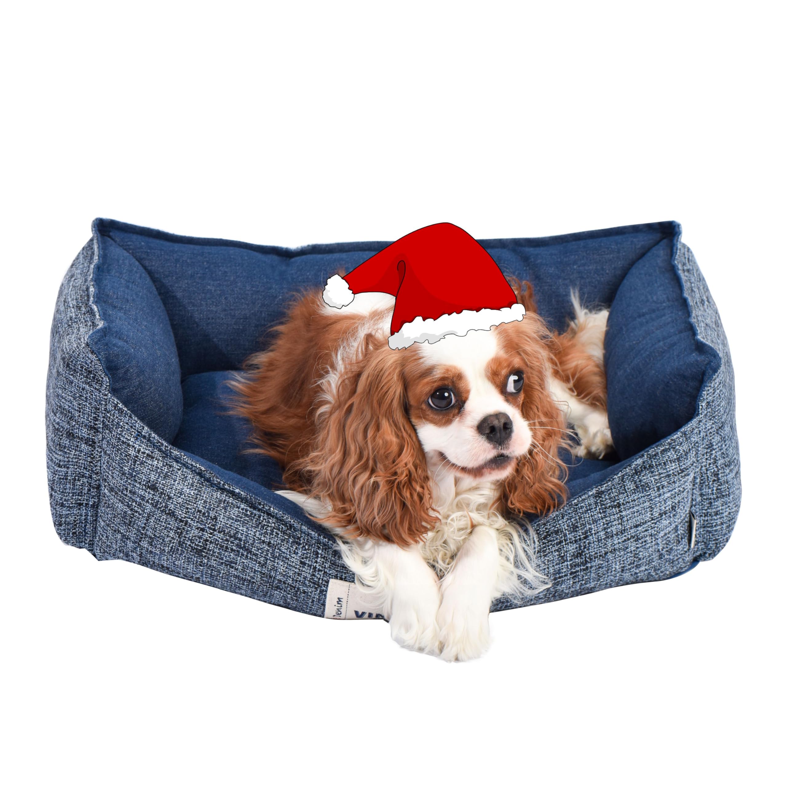 Fluffydream Cute Calming Cuddler Dog Bed, Dog Sofa Bed, Up To 30 Lbs, 24'' X 20'', Dark Blue