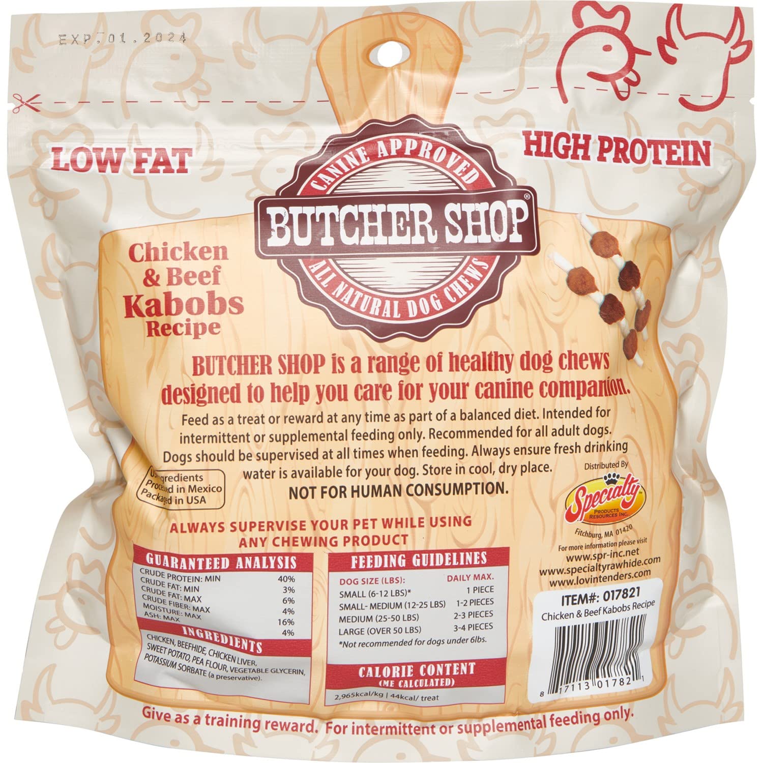 Butcher Shop Chicken and Beef Kabobs Dog Treats (2 Pack (50 Total))