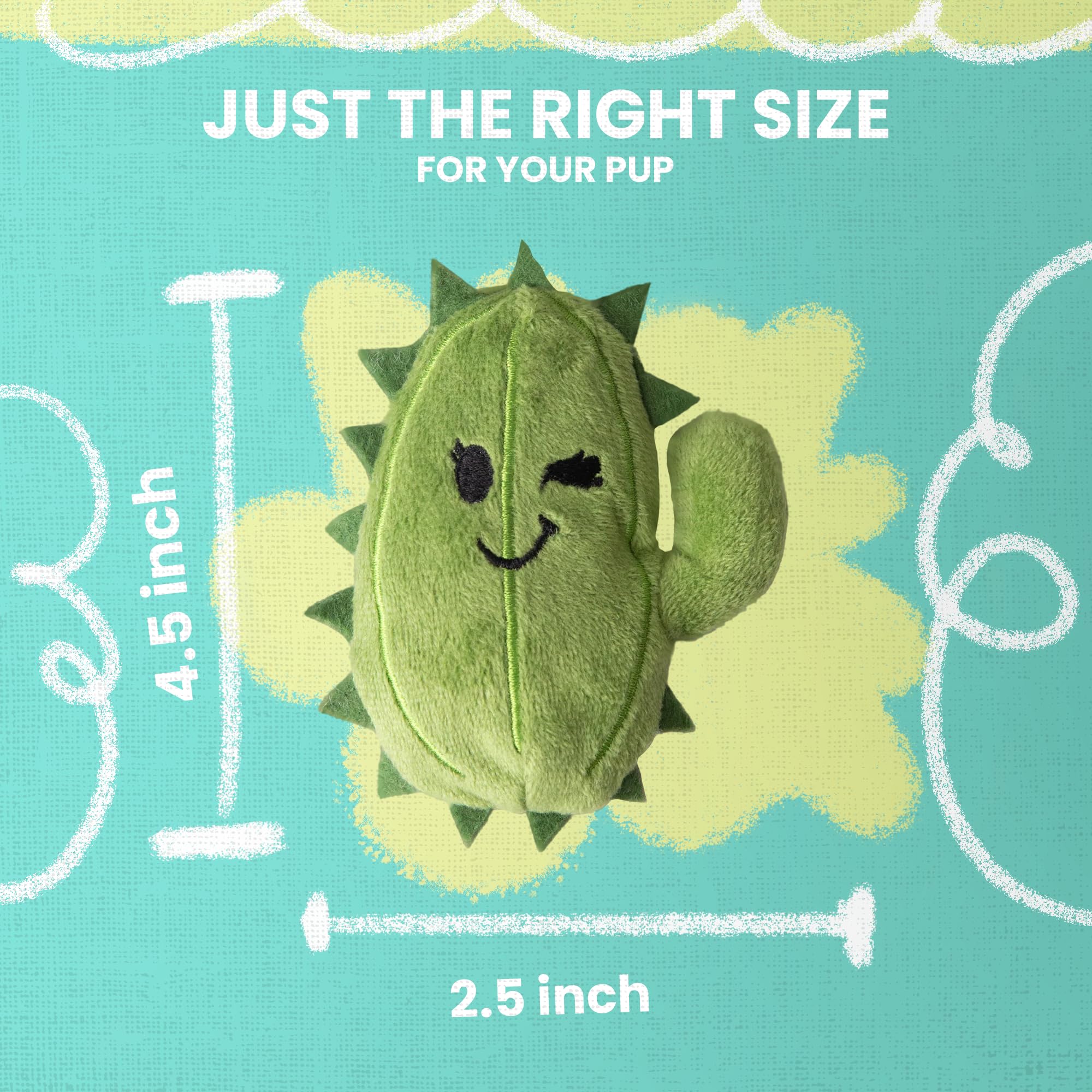 Snug Arooz Kitty Chloe The Cactus With Repair Patch And Catnip Inside - Plush Cat Toy With Crinkle Sounds - Fun And Engaging - P