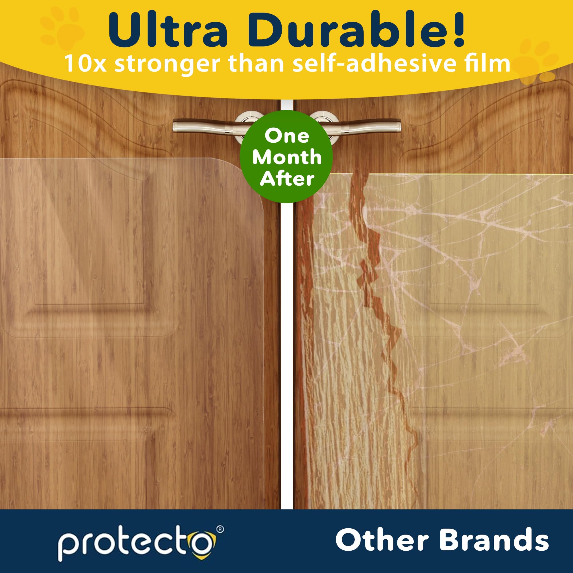 PROTECTO 2 Pack 35.5x24 Door Protector from Dog Scratching Cat & Dog Scratch Guard for Indoor/Outdoor Use Easy Install on Walls,