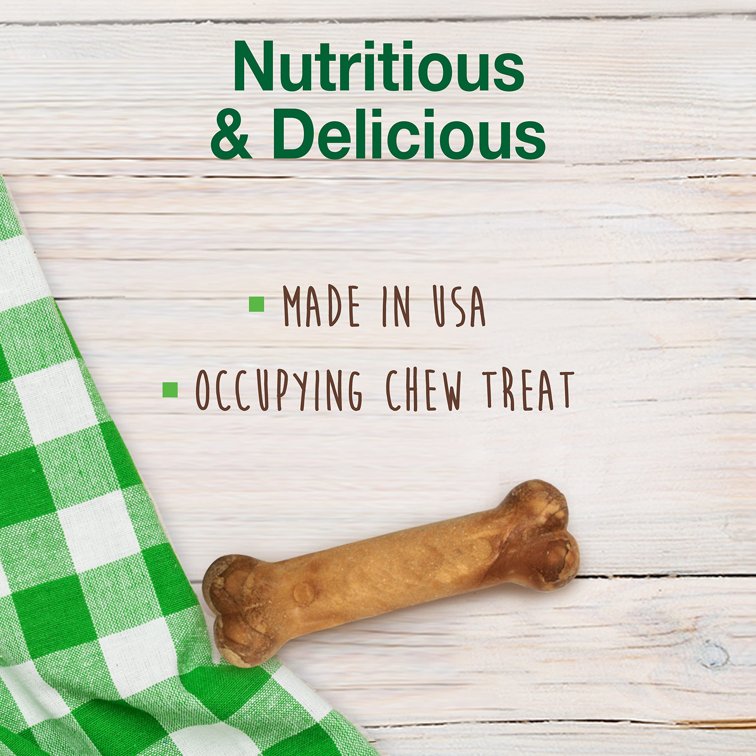 Nylabone Healthy Edibles Natural Dog Chews Long Lasting Bacon Flavor Treats for Dogs, X-Small/Petite (2 Count)