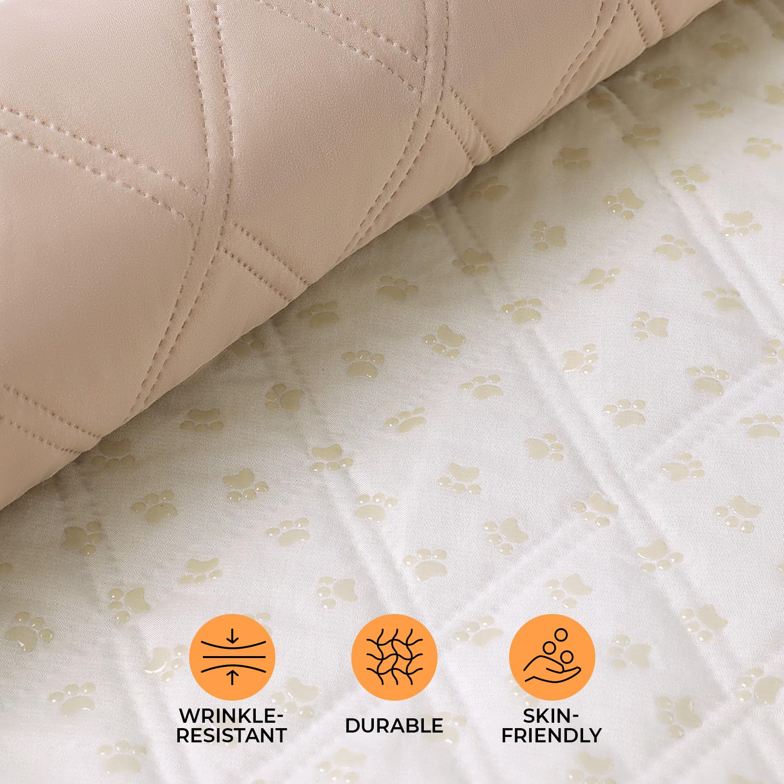 Luciphia 100% Waterproof Couch Cover Blanket For Dogs Anti-Slip Pet Couch Protector Sofa Mat Puppy Cat With Non-Slip Bottom, Bei