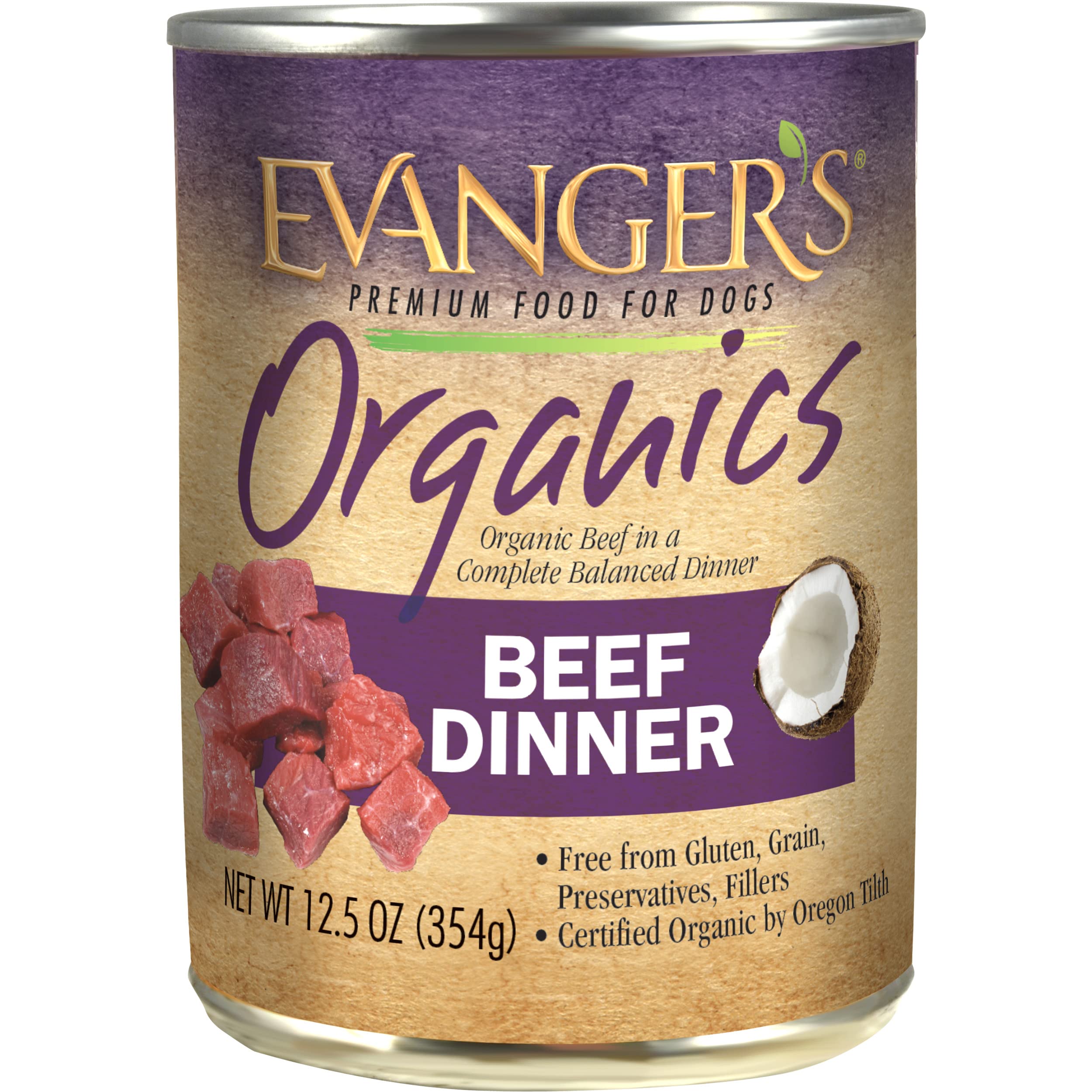 Evangers Organics Beef Dinner for Dogs - 12, 12.5 oz Cans