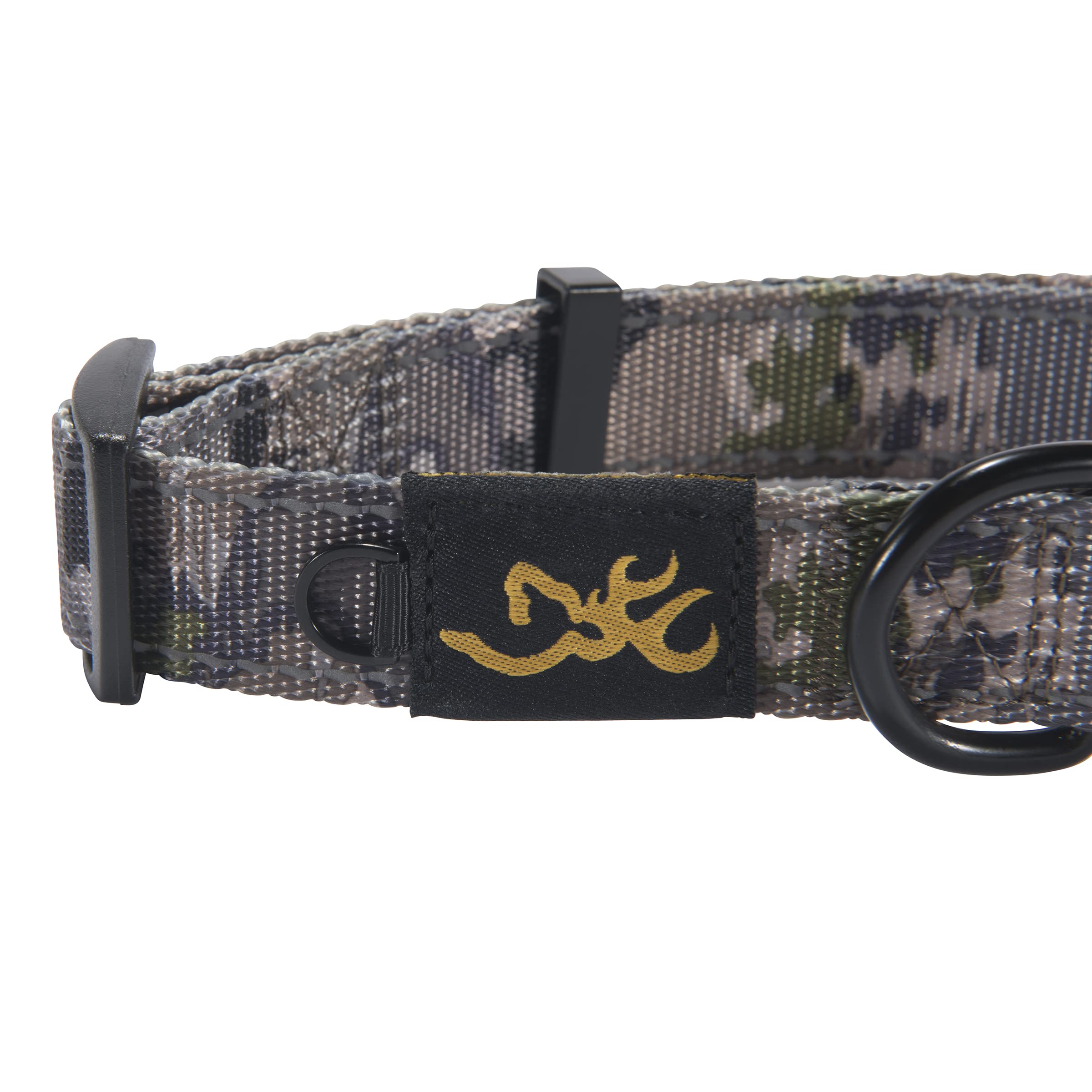 Browning Classic Preformance Webbing Pet Collar, Fully Adjustable, Available In Solid Colors And Camo Patterns, Ovix Camo, Large