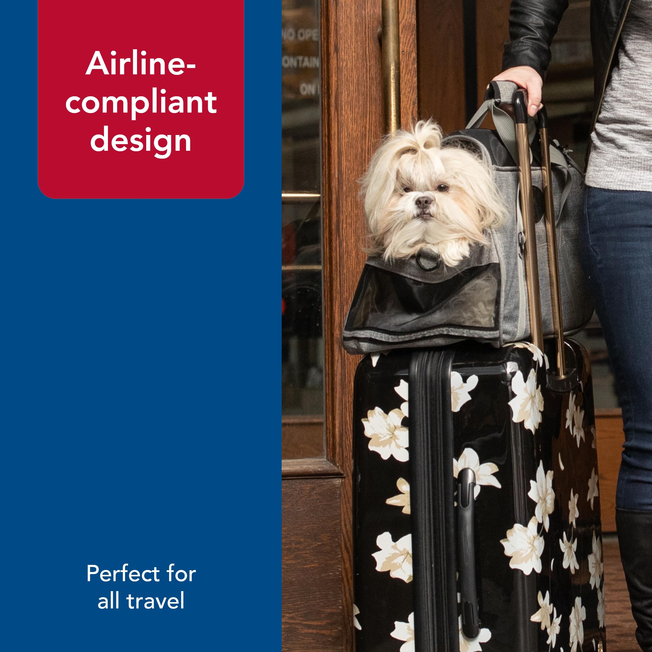 Coastal Pet Bergan Comfort Carrier - Safe And Comfortable For Dog & Cat Travel - Airline Friendly Soft And Breathable Carrier For Pet Owners - Heather Bermuda, 16' X 8' X 11'