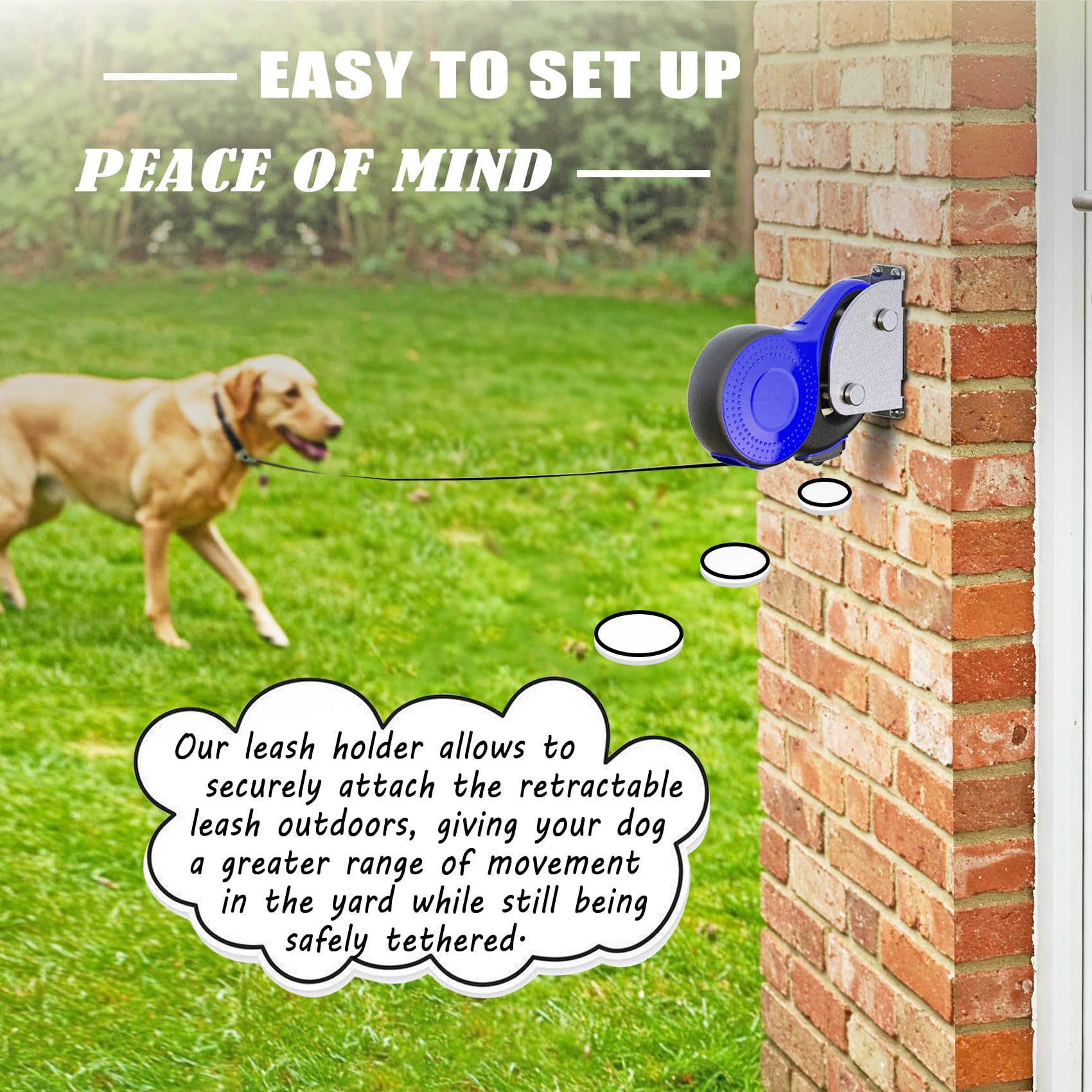 X-Tecokit Secure Holder For Retractable Dog Leash,Stainless Steel Wall Hook,Heavy Duty Metal Bracket For Small Medium Large Retr