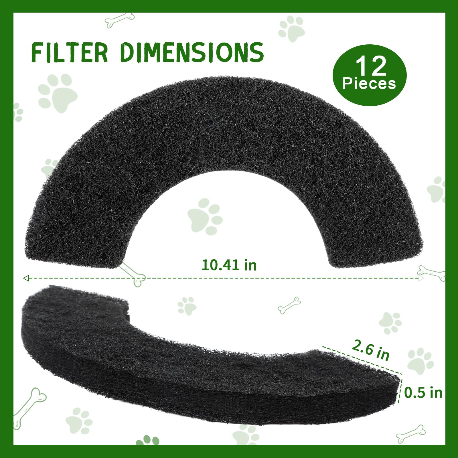 Quearn 12 Pack Carbon Filters Compatible With Model 4, Cat Litter Box Filters Replacement To Absorb Odors Control Damp From Pets