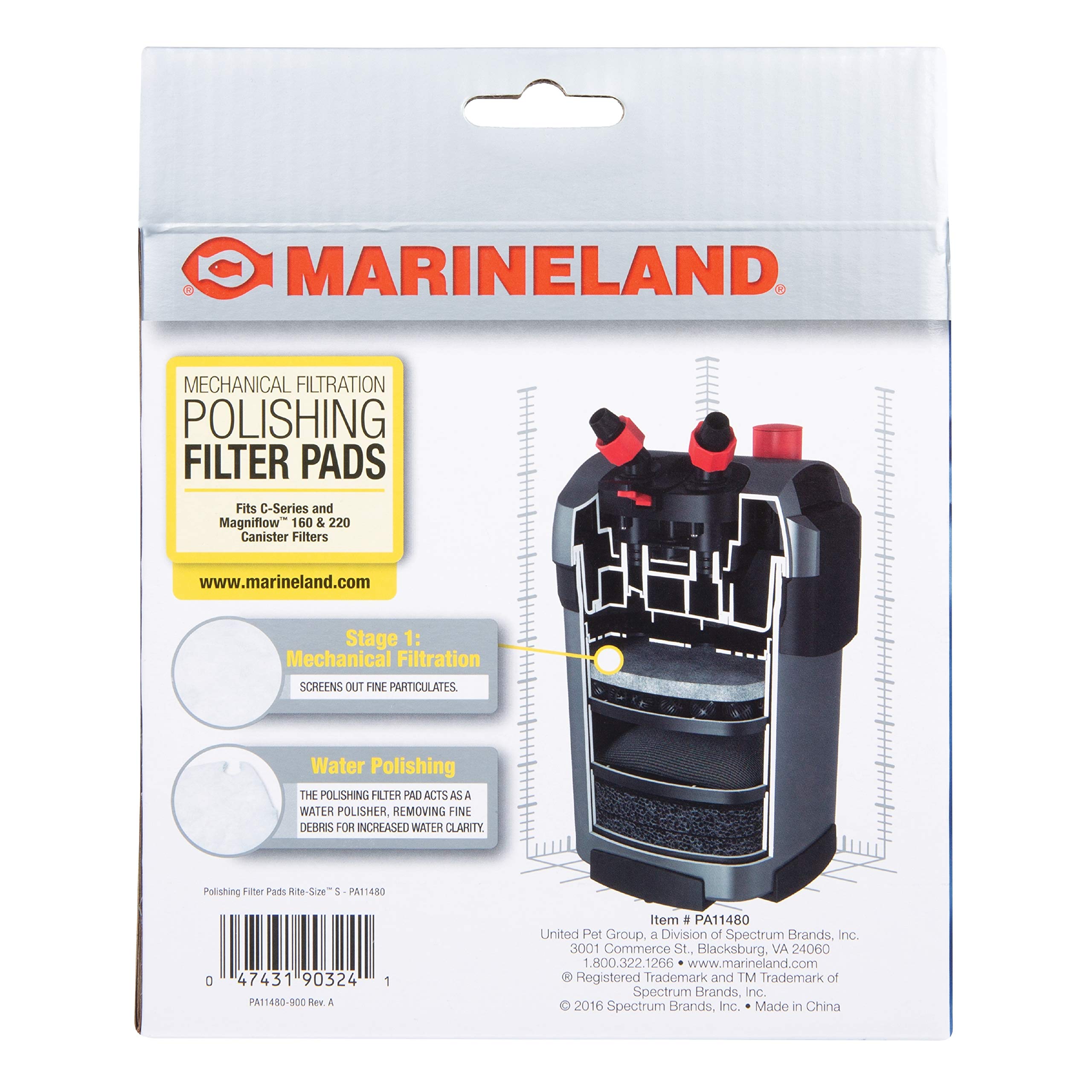 Marineland Polishing Filter Pads, Mechanical Filtration For Canister Filters