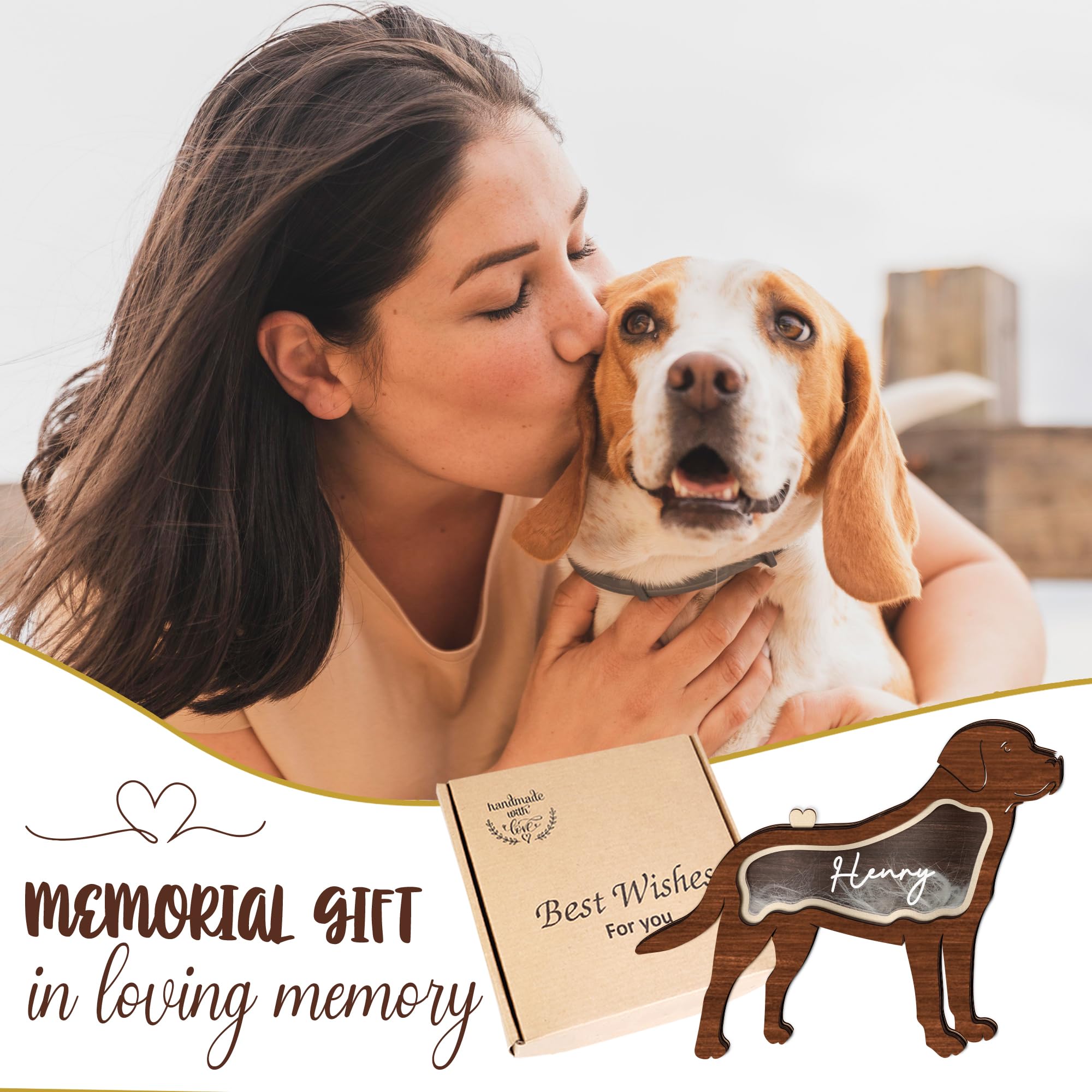 Labrador Dog Hair Keepsake Box Wooden Pet Fur Gifts For Dog Cat Unique Dog Shape Standable Tabletop Decor Pet Dog Memorial Idea
