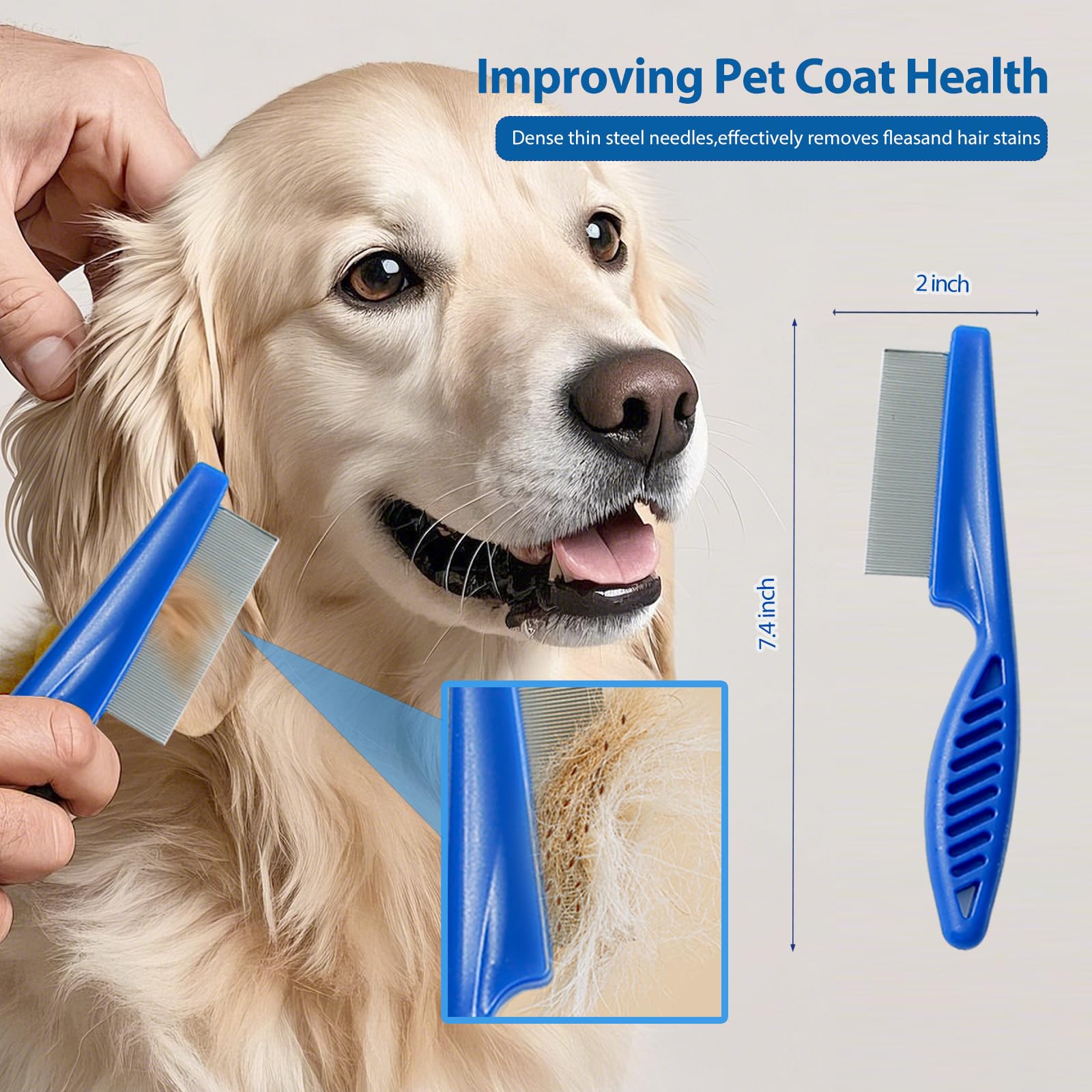 NVNAN 5 Piece Dog Grooming Brush Set with Grooming Gloves, Deshedding Comb & Massage Bath Brush | Dog Shampoo Brush - Multifunct