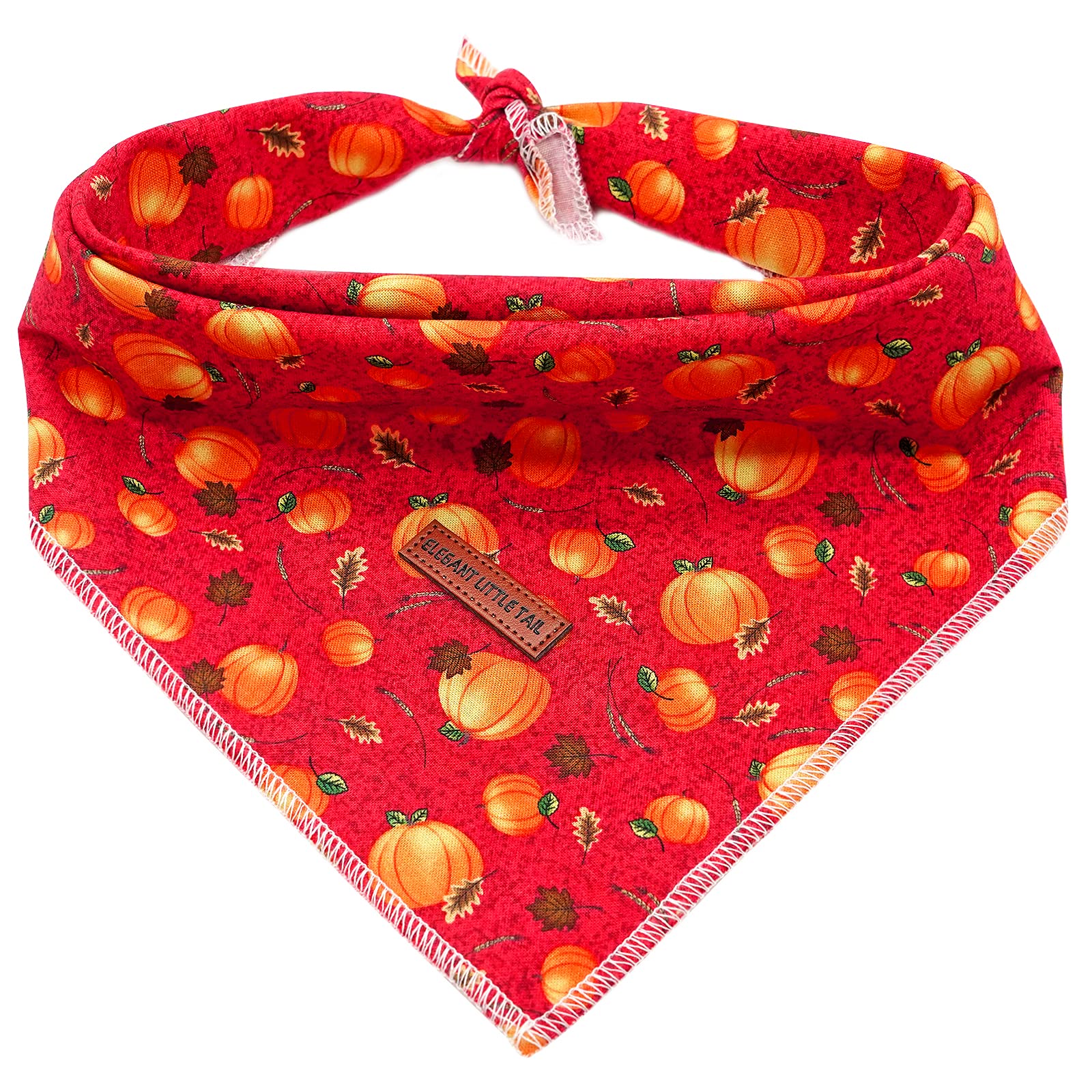 Elegant Little Tail Dog Bandana, Halloween Pumpkin Girl Boy Dog Bandanas For Small Medium Large Dogs Washable Square Dog Scarf Adjustable Dog Kerchief