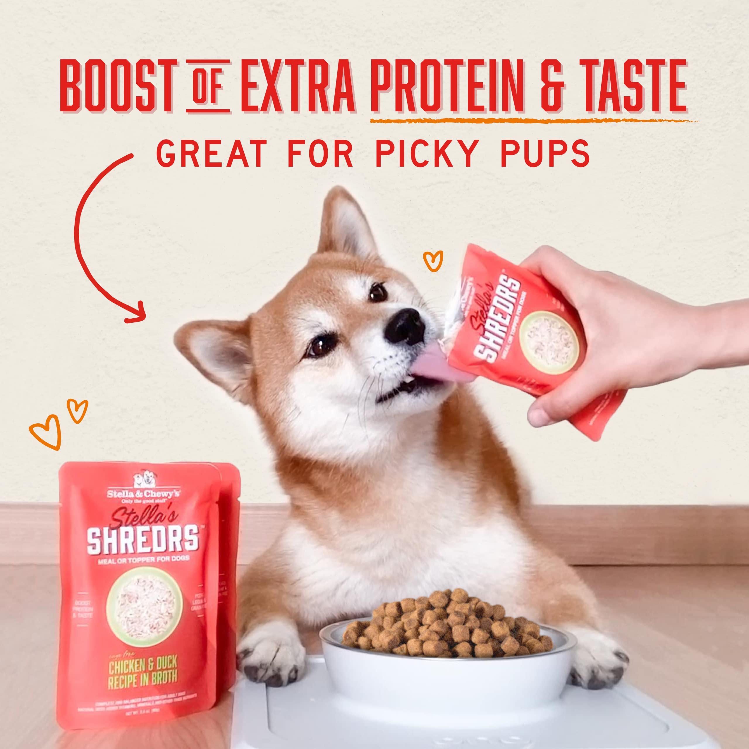 Stella & Chewys Stellas Shredrs Cage Free Chicken Recipe in Broth, 2.8 oz. Pouches (Pack of 24)
