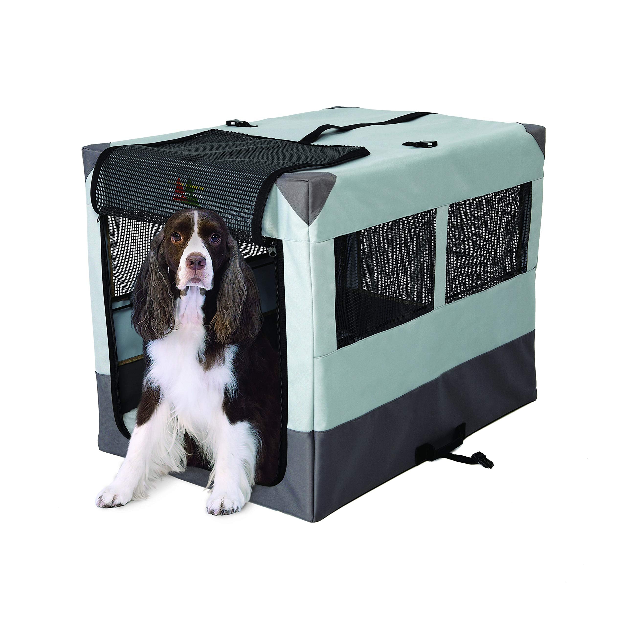 MidWest Homes for Pets Canine Camper Sportable, 36-inch Portable Tent Crate for Dogs, Soft-Sided, Folding Frame, Mesh Windows, Z