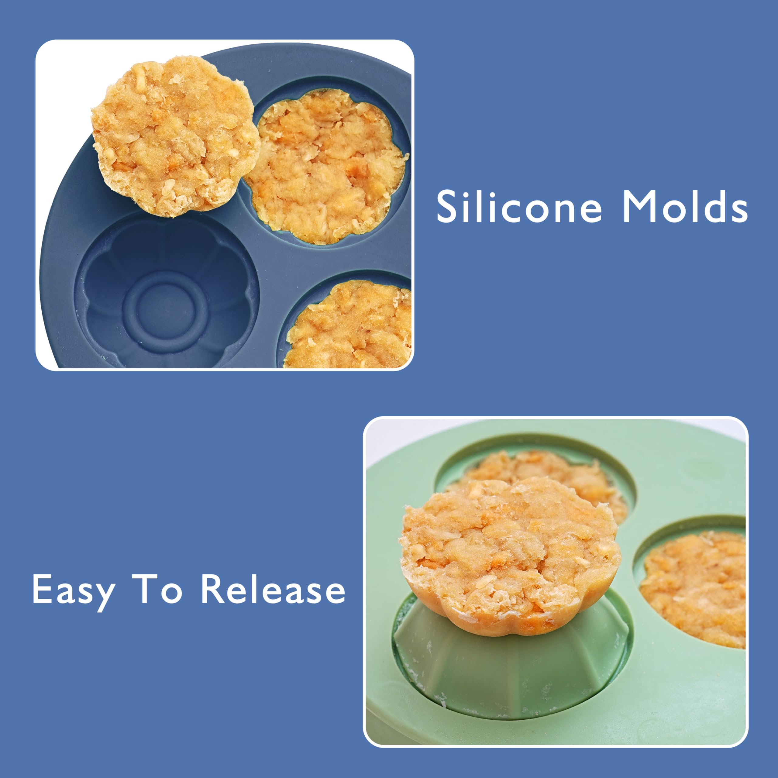 2 Pcs Multifunctional Silicone Dog Lick Bowl with Lick Mat and Dog Treat Molds Slow Feeder Dog Bowls BPA-Free Silicone Freeze Bo