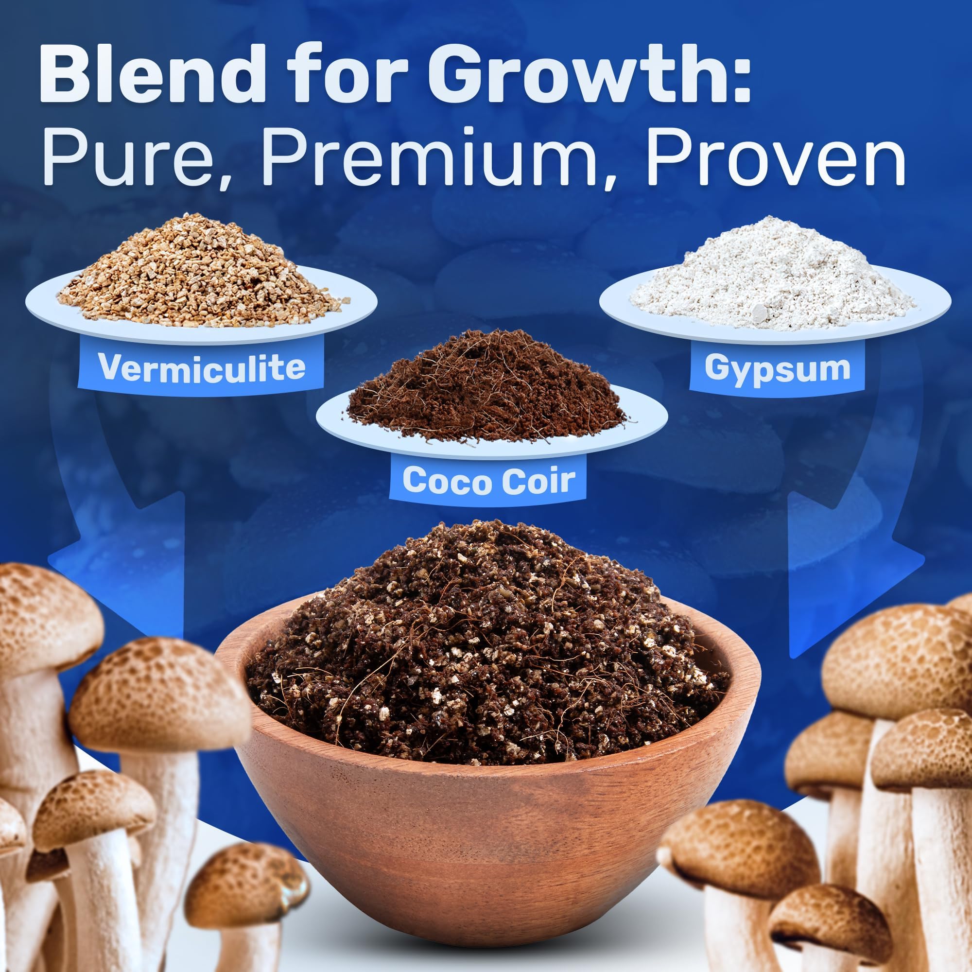 Surfin  Spores Dry Mushroom Substrate Mix | Produces 20 Pounds of Pasteurized Bulk Substrate | CVG Blend (Coco Coir, Vermiculit