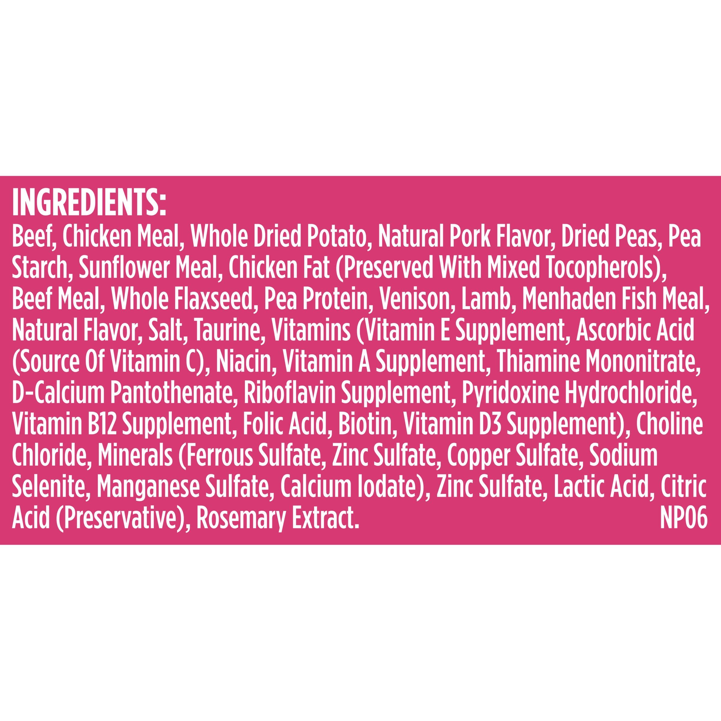 Rachael Ray Nutrish PEAK Natural Dry Dog Food, Open Prairie Recipe with Beef, Venison & Lamb, 4 Pound Bag, Grain Free (Packaging