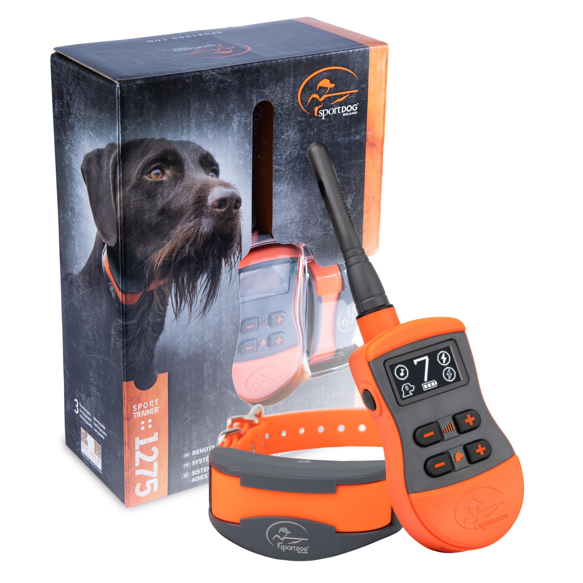 Sportdog Brand Sporttrainer 1275 Static Collar - 3/4 Mile Range - Oled Screen - Waterproof, Rechargeable E-Collar With Remote - 