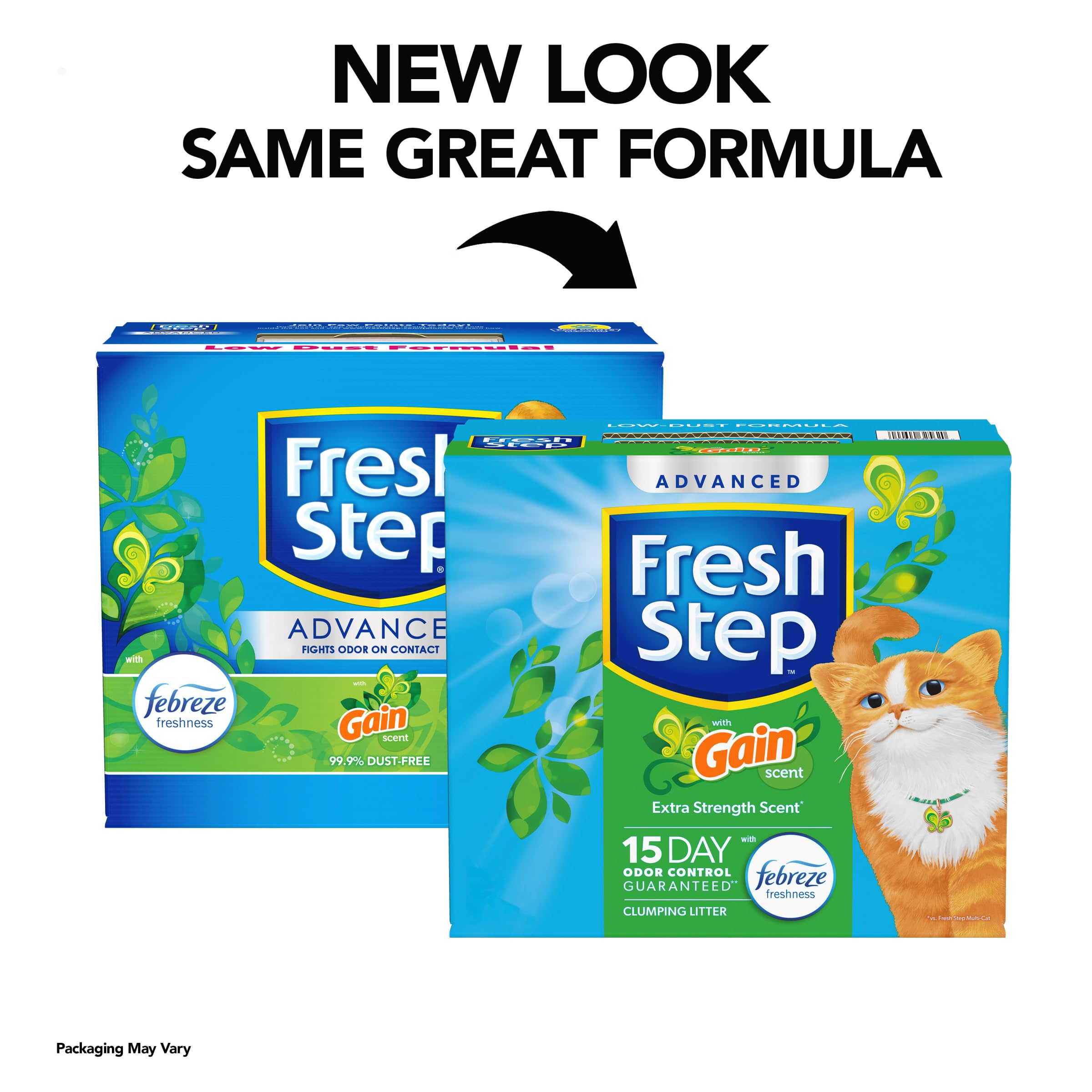Fresh Step Clumping Cat Litter, With Gain, Advanced, Extra Large, 37 Pounds Total (2 Pack Of 18.5Lb Boxes)