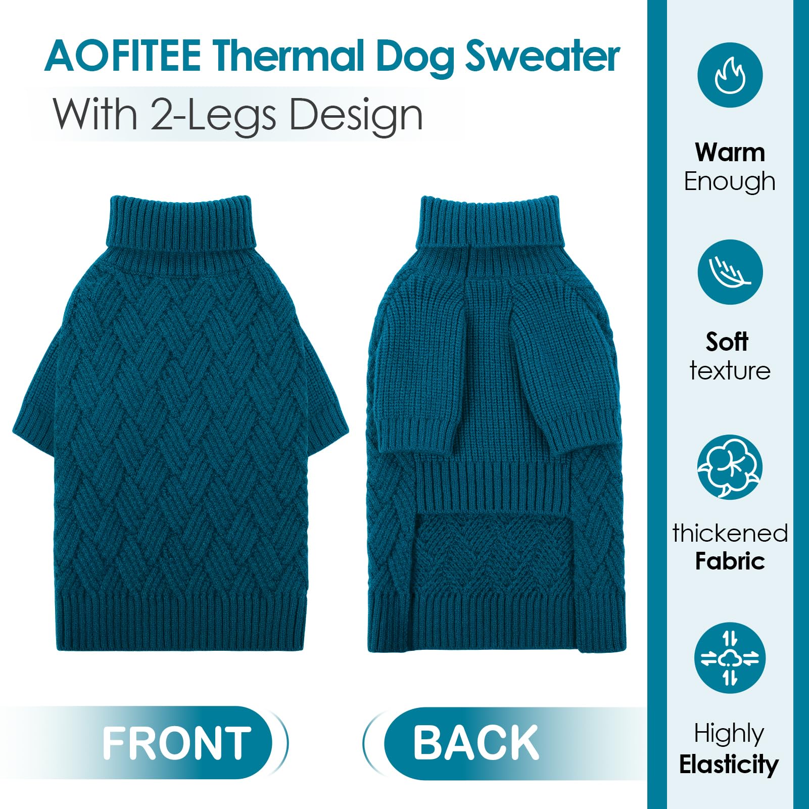 AOFITEE Small Dog Sweater, Dog Sweaters for Small Dogs Male, Dog Winter Sweater Girl Boy, Small Dog Halloween Sweater, Classic C