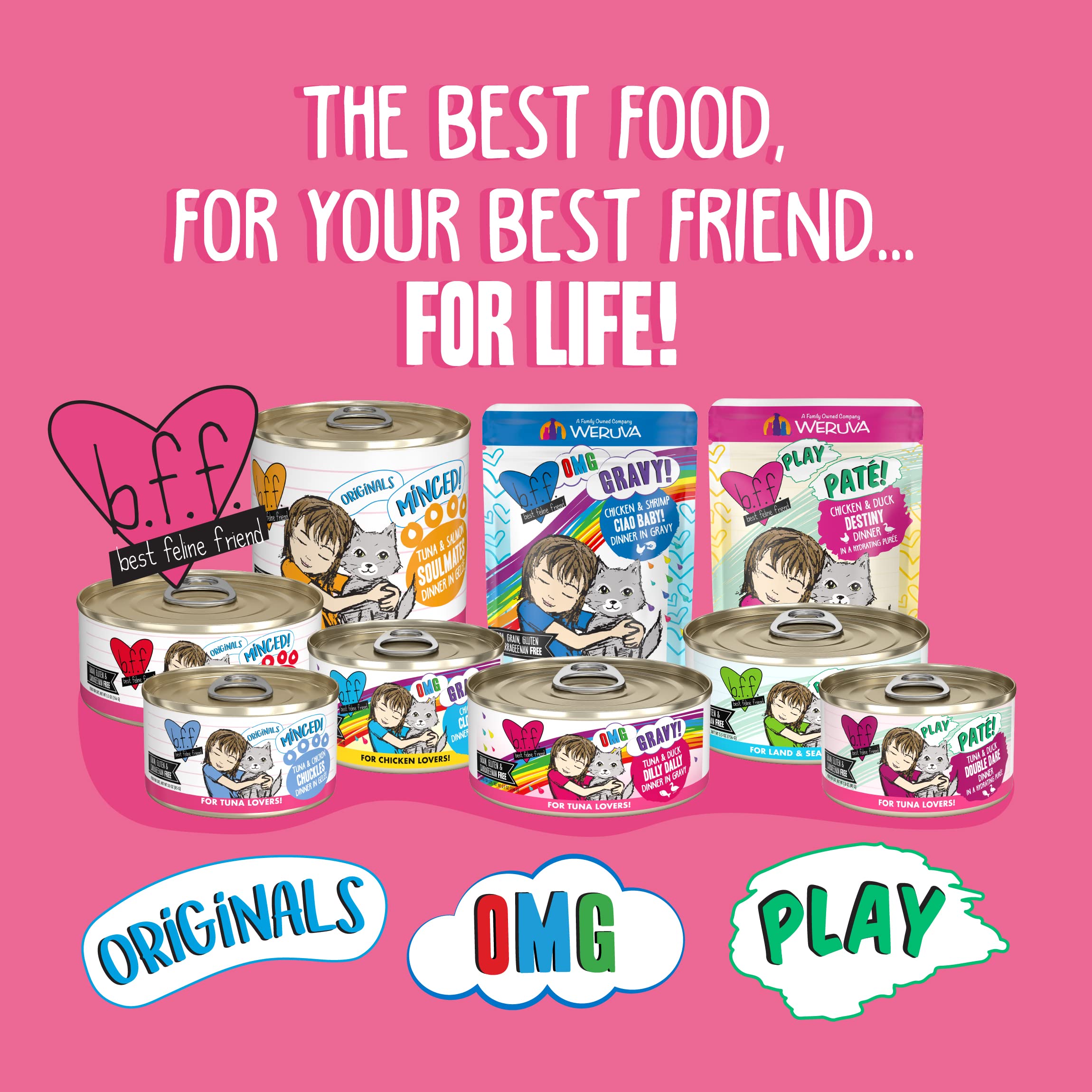 Weruva Best Feline Friend (B.F.F.) Grain-Free Cat Food, Tuna & Salmon Soulmates, 10-Ounce Can (Pack of 12)