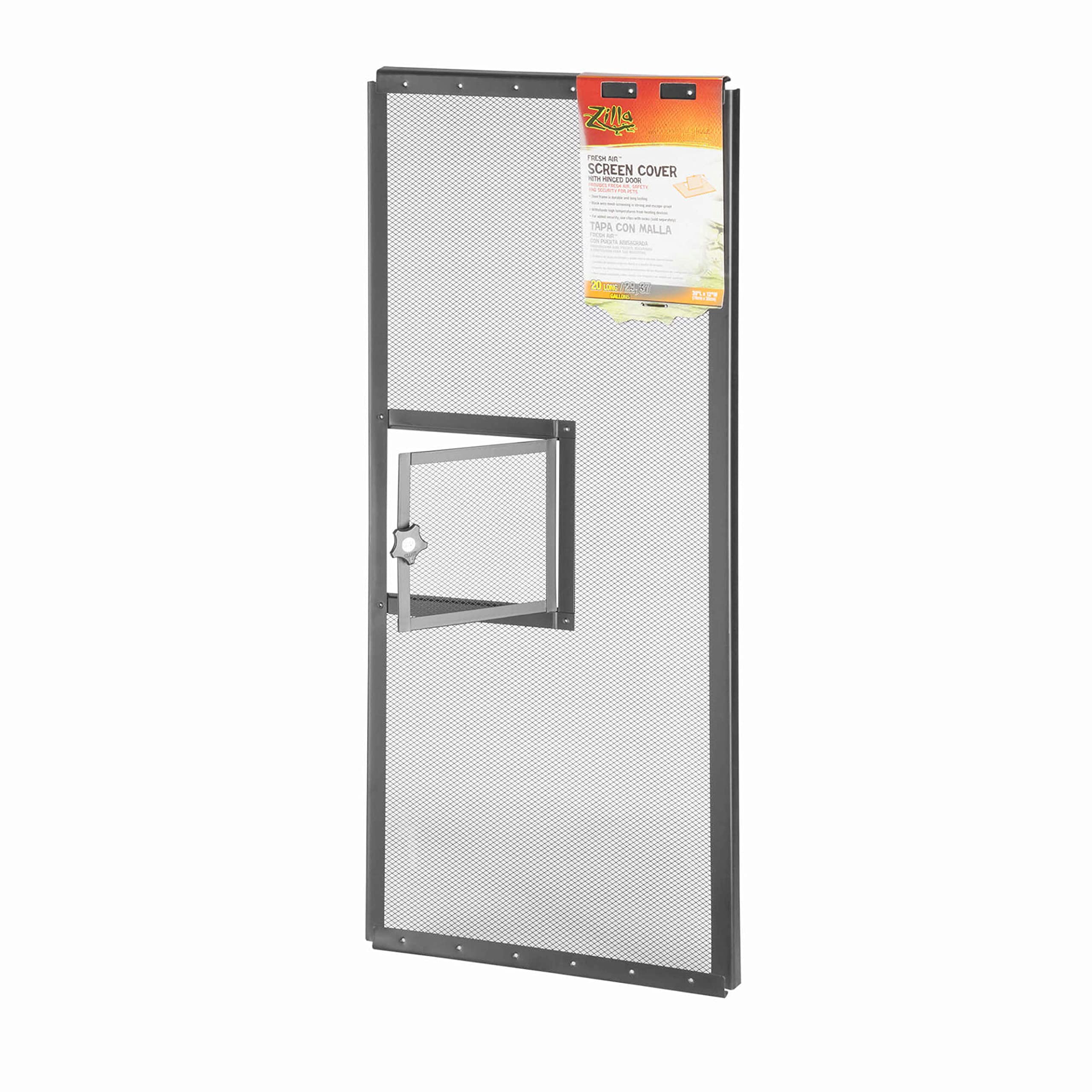 Zilla Pet Reptile Terrarium Fresh Air Screen Cover With Hinged Door 30' X 12'