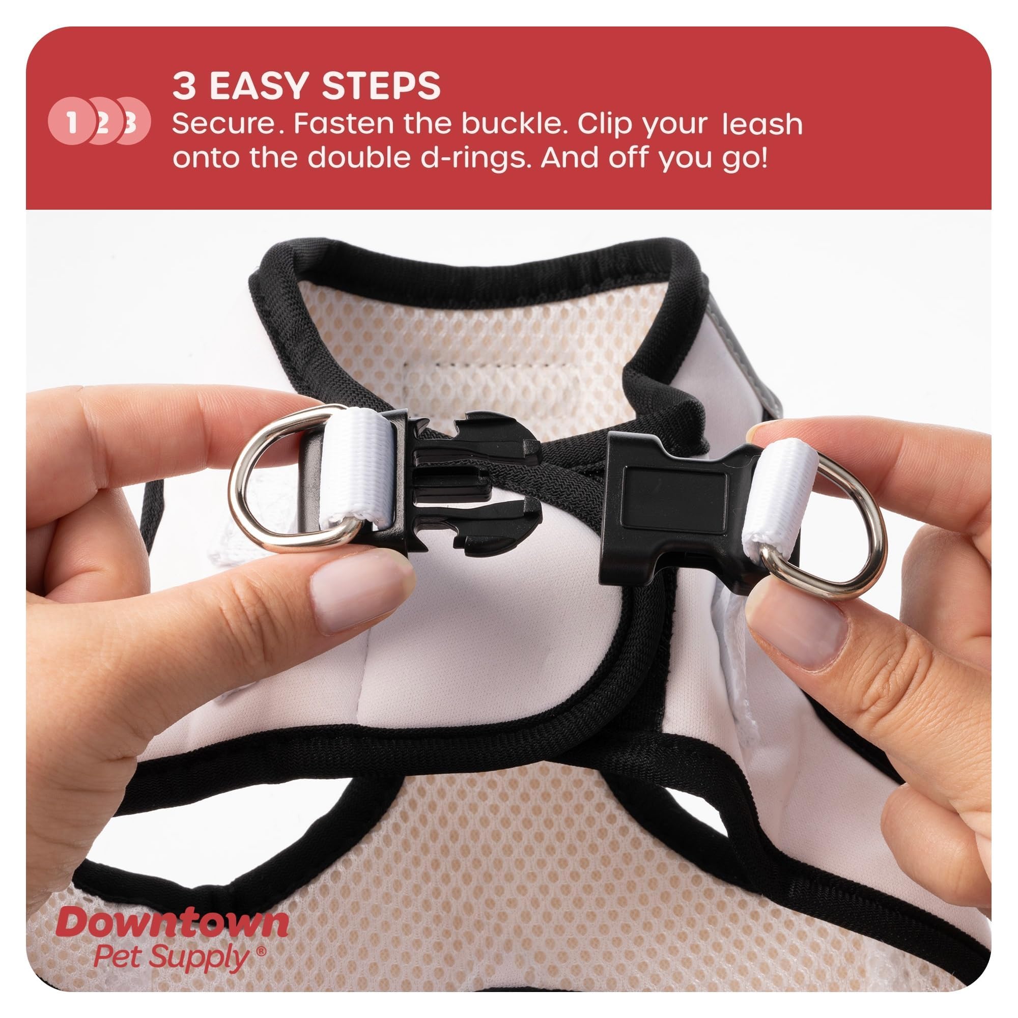 Downtown Pet Supply Step in Dog Harness for Small Dogs No Pull, Small, Doodle - Adjustable Harness with Padded Mesh Fabric and R