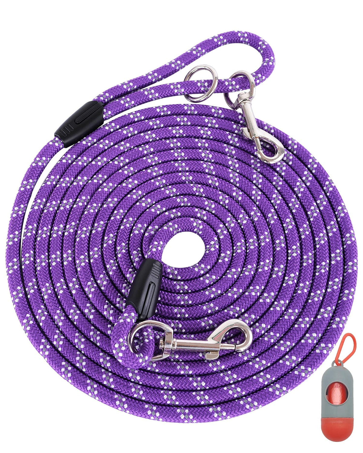 Long Dog Leash For Dog Training 20Ft, Heavy Duty Dog Lead For Large Medium Small Dogs Outside Walking, Playing, Camping, Or Yard, Purple