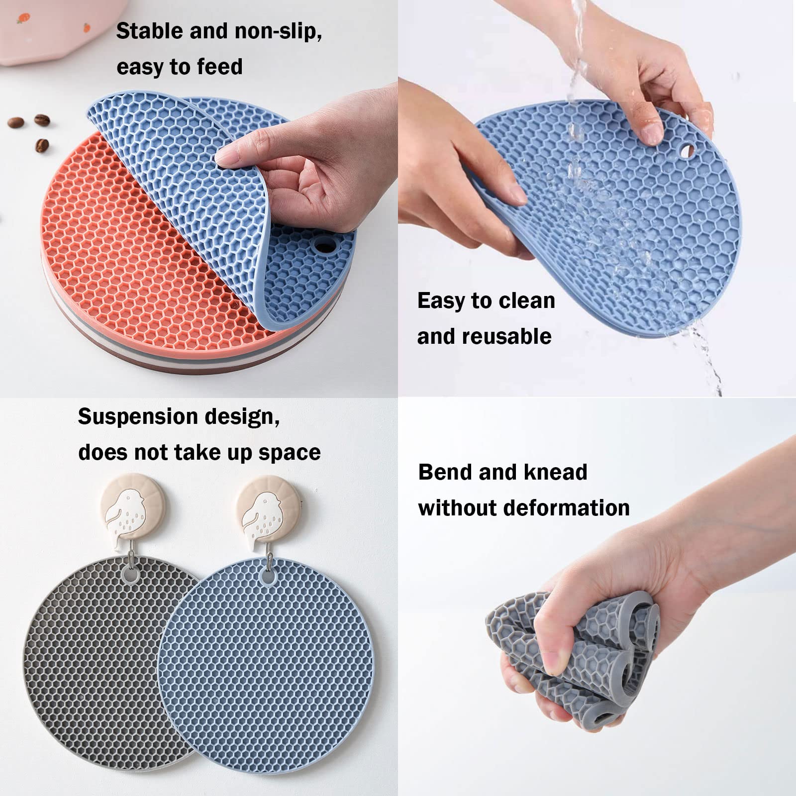 RMNHPTK Cat Food Dishes, Stainless Steel Shallow Bowls Relief Whisker Fatigue Cat Plates with Non-Slip Mats for Wet & Dry Food (