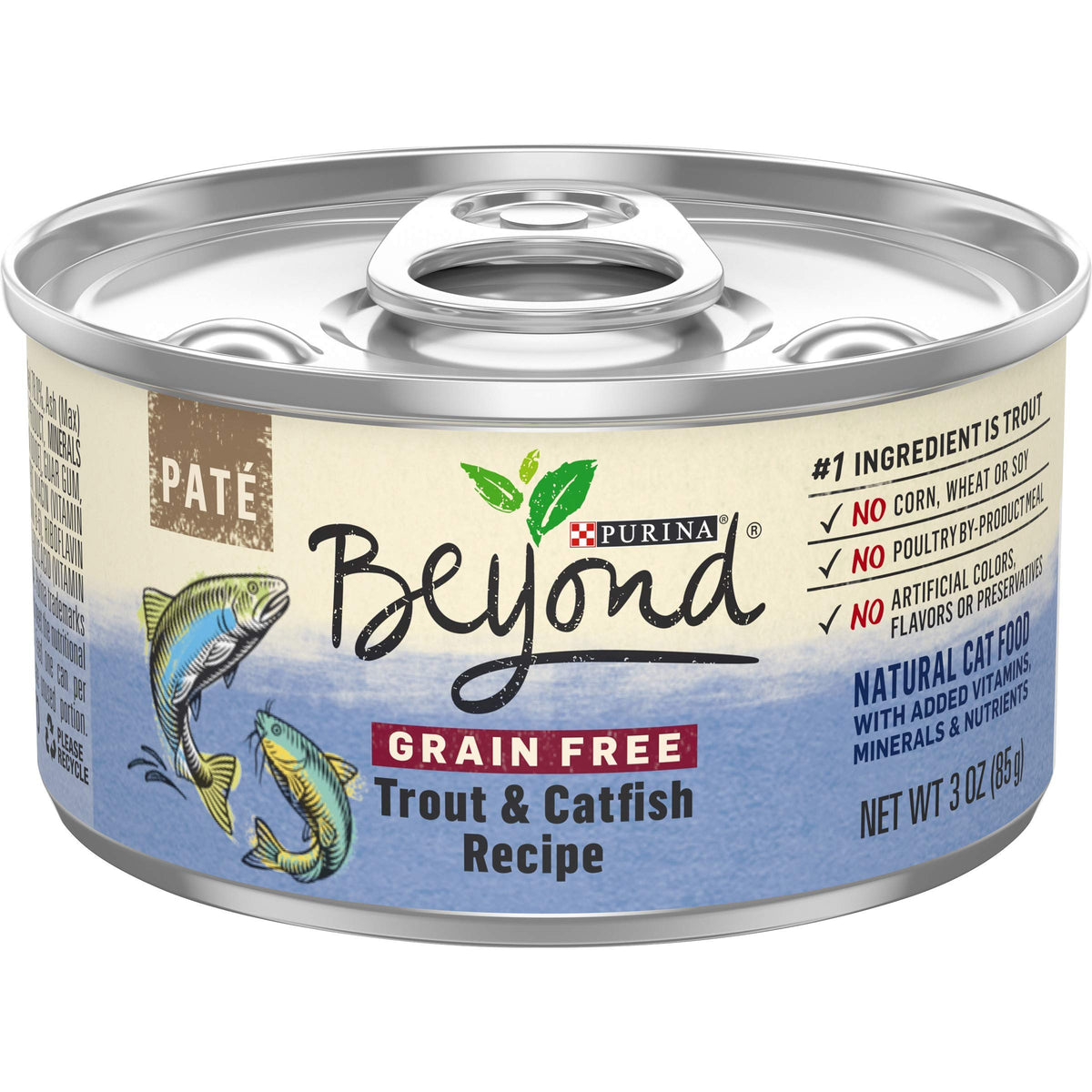 Purina Beyond Grain Free Wet Cat Food Trout And Catfish Recipe Pate Cat Food - (Pack Of 12) 3 Oz. Cans