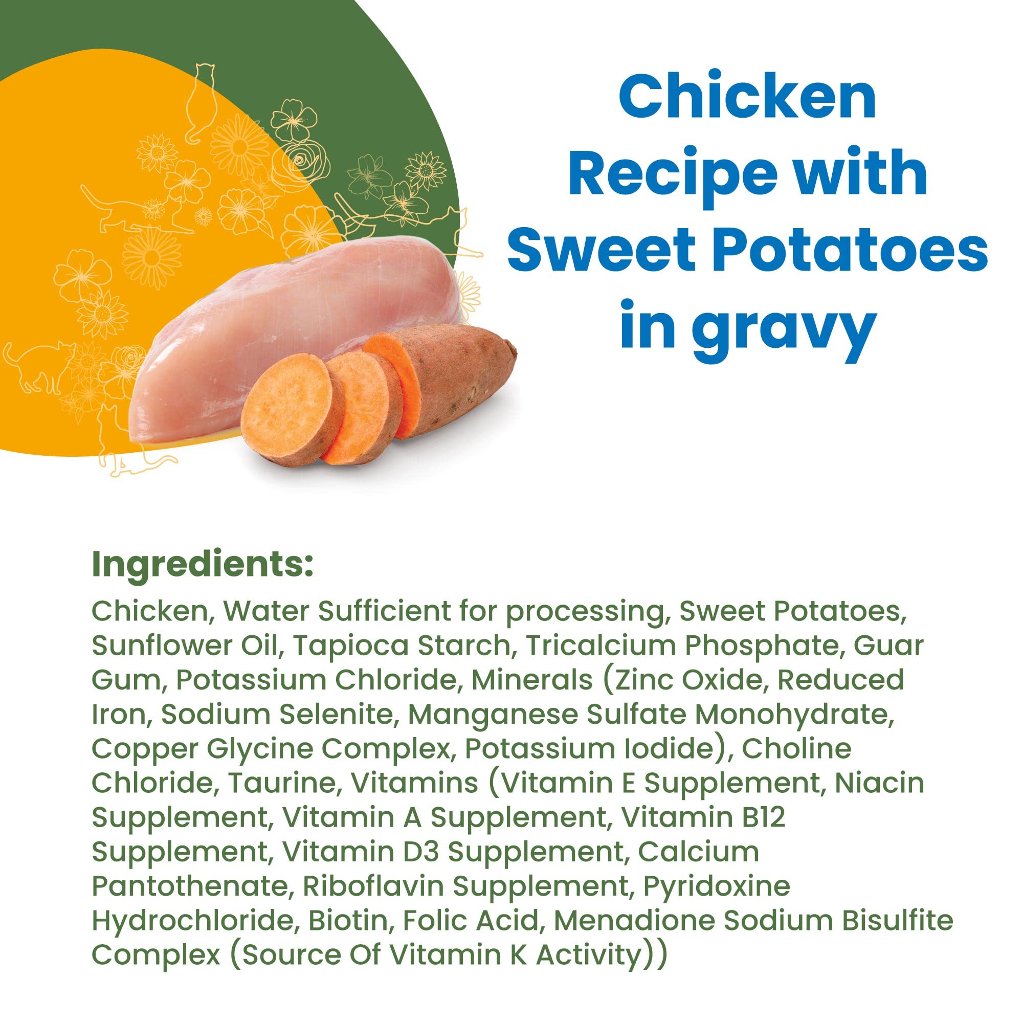 almo nature HQS Complete CAT Wet Cat Food Chicken Recipe with Sweet Potatoes in Gravy - Grain-Free Cat Food Canned, 2.47 oz (Pac