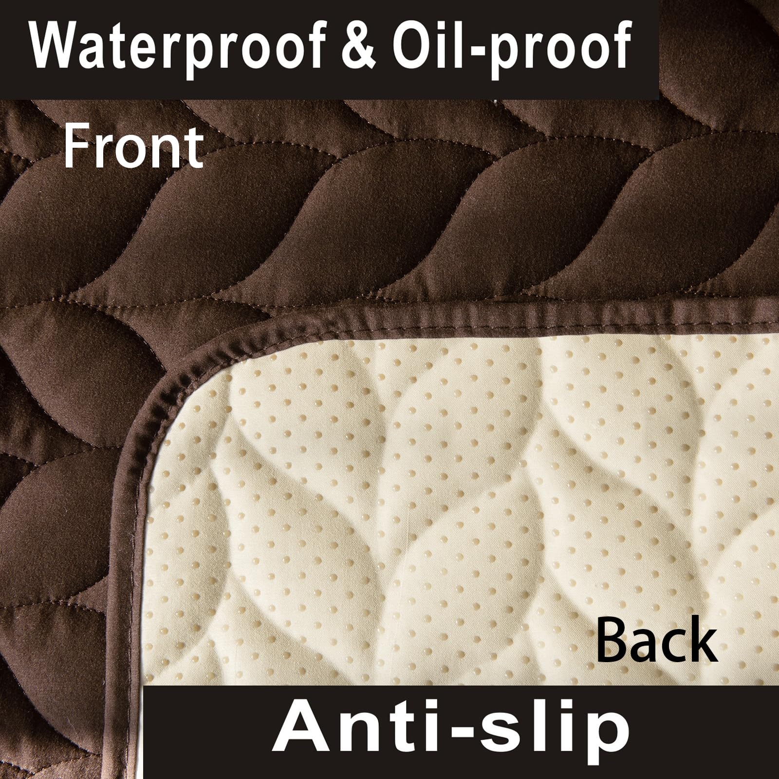 Topthumbs 100% Waterproof Dog Bed Cover, 30x70inch Brown Sofa Cover Anti-Slip, Reusable Changing Pad, Washable Camping Mat for P
