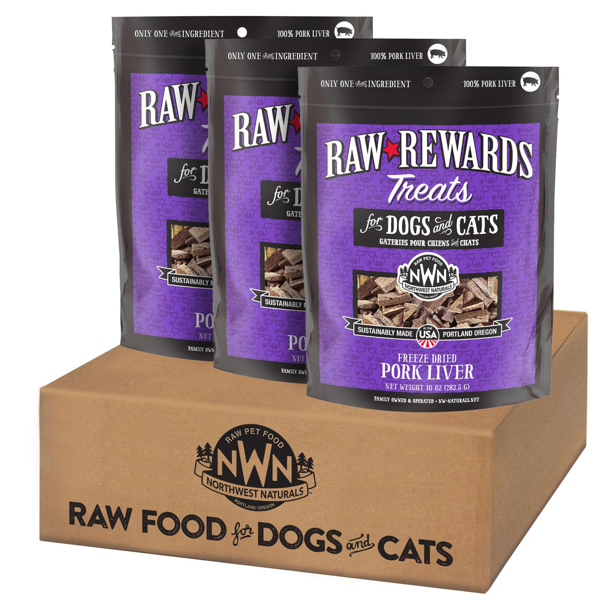 Northwest Naturals Raw Rewards Freeze-Dried Pork Liver Treats For Dogs And Cats - Bite-Sized Pieces - Healthy, 1 Ingredient, Hum