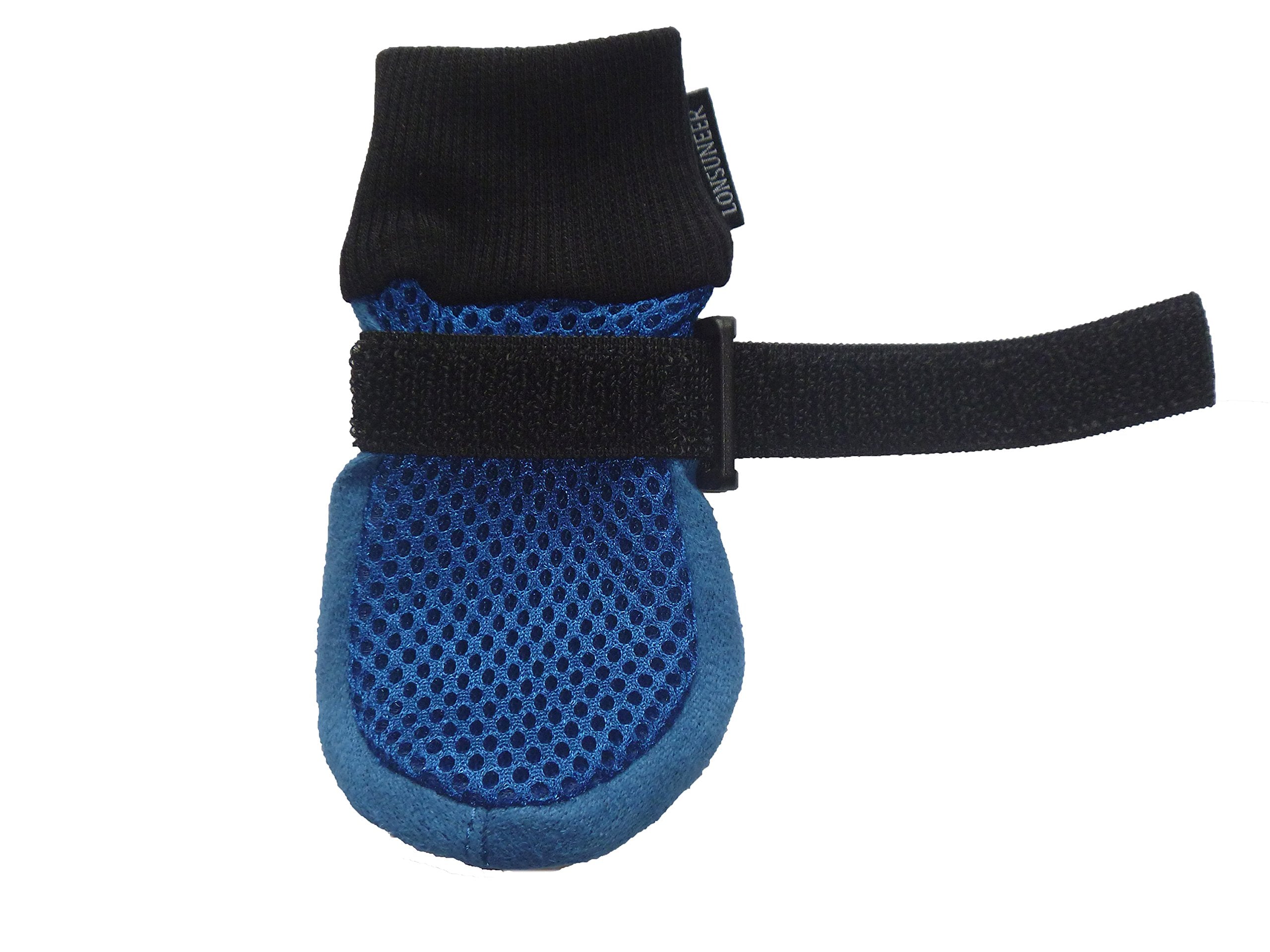 Lonsuneer Dog Boots Breathable And Protect Paws Soft Nonslip Soles Blue Color Size Small - Inner Sole Width 2.17 Inch