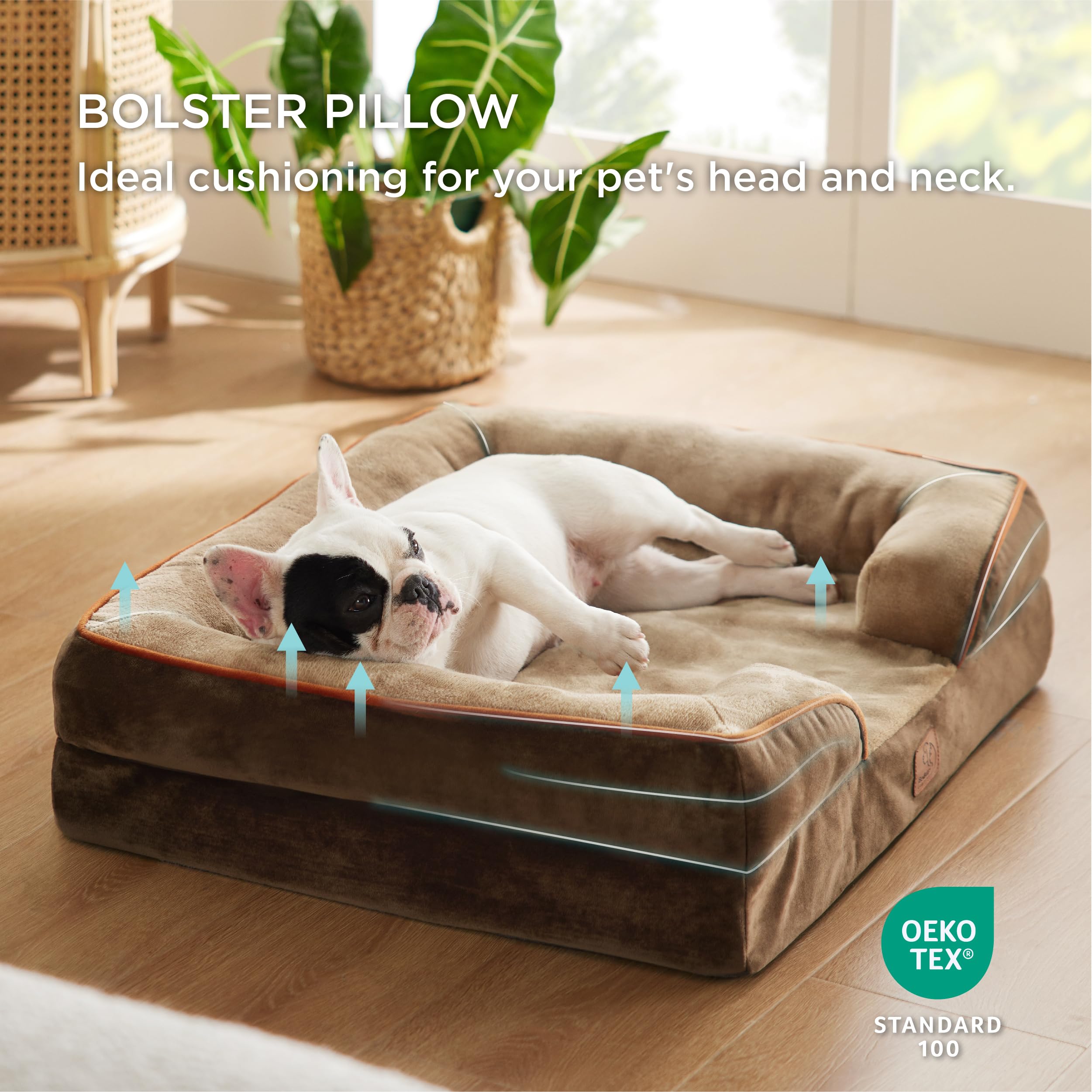 Bedsure Orthopedic Dog Bed For Medium Dogs - Waterproof Dog Sofa Beds Medium, Supportive Foam Pet Couch Bed With Removable Washa