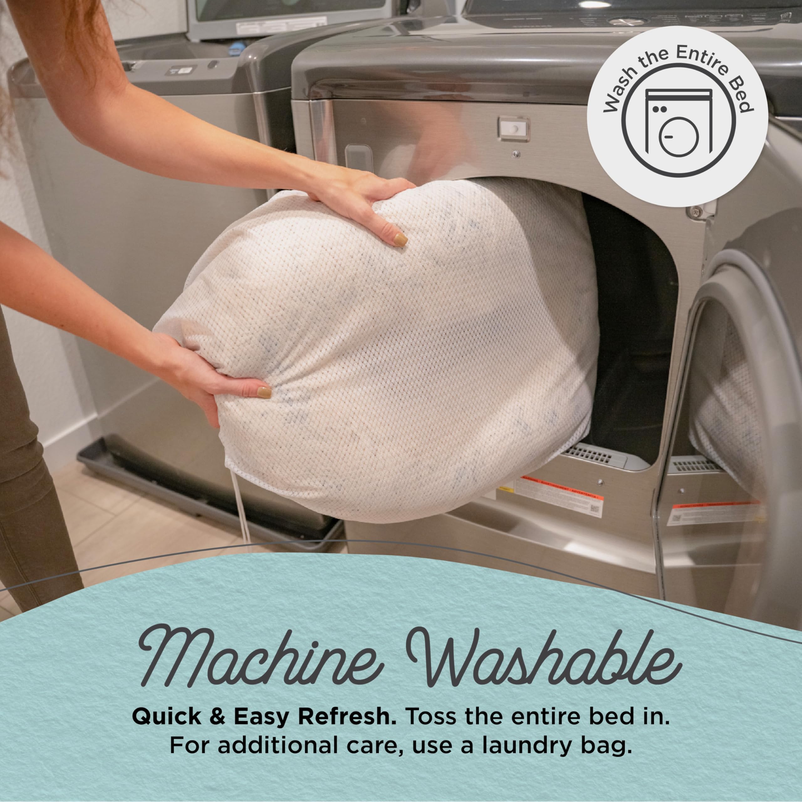 Best Friends By Sheri Original Calming Donut Dog And Cat Bed, Shag Faux Fur, Denim Blue, Small (23X23) - Helps Provide Anxiety R