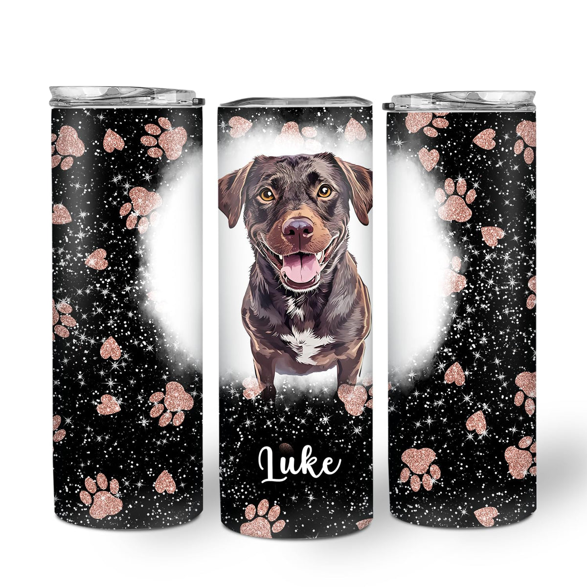 Hyturtle Personalized Dog Mom 20Oz Tumbler With Lid Gifts For Dog Lovers, Mothers Day Cup Gift For Women, Best Birthday Gift Ide