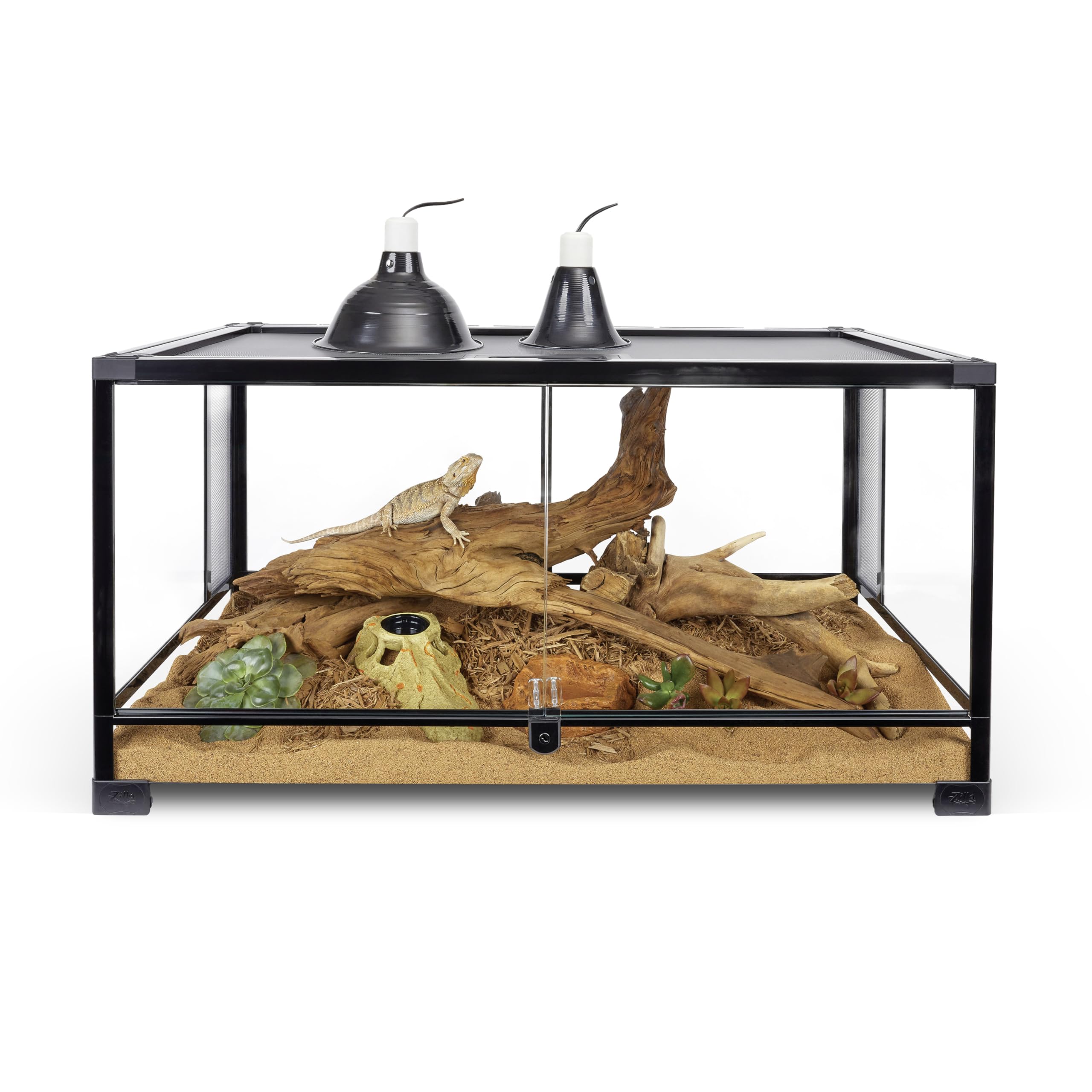 Zilla Quickbuild Reptile 40 Gallon Glass Terrarium Habitat With Swing Door For Geckos, Snakes, Lizards, Frogs, Turtles, And Tort