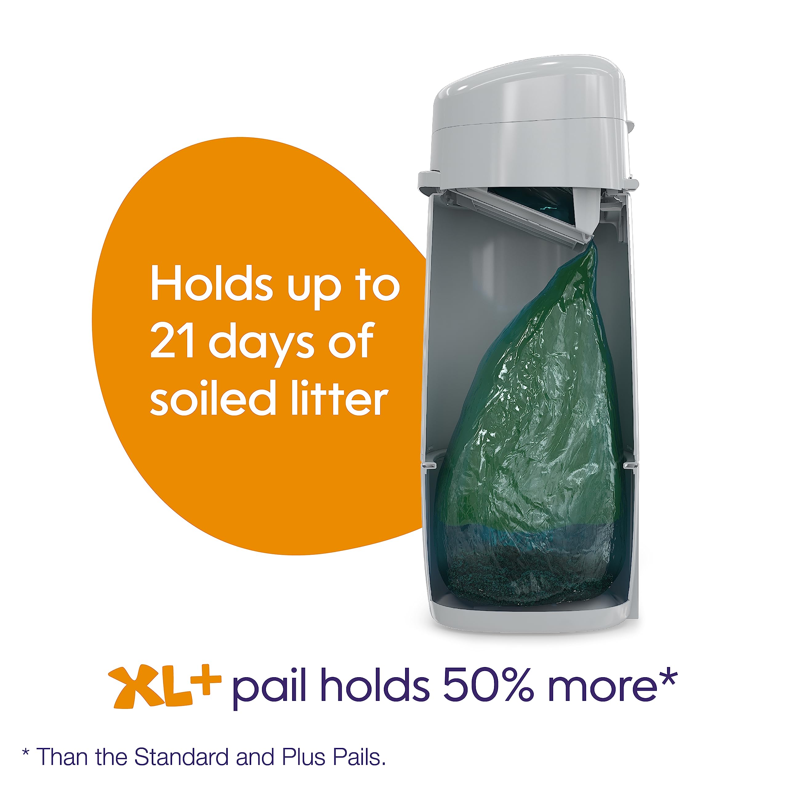 Litter Genie Xl+ Pail | Cat Litter Waste Disposal System For Odor Control | Includes 1 Jumbo Refill Bag
