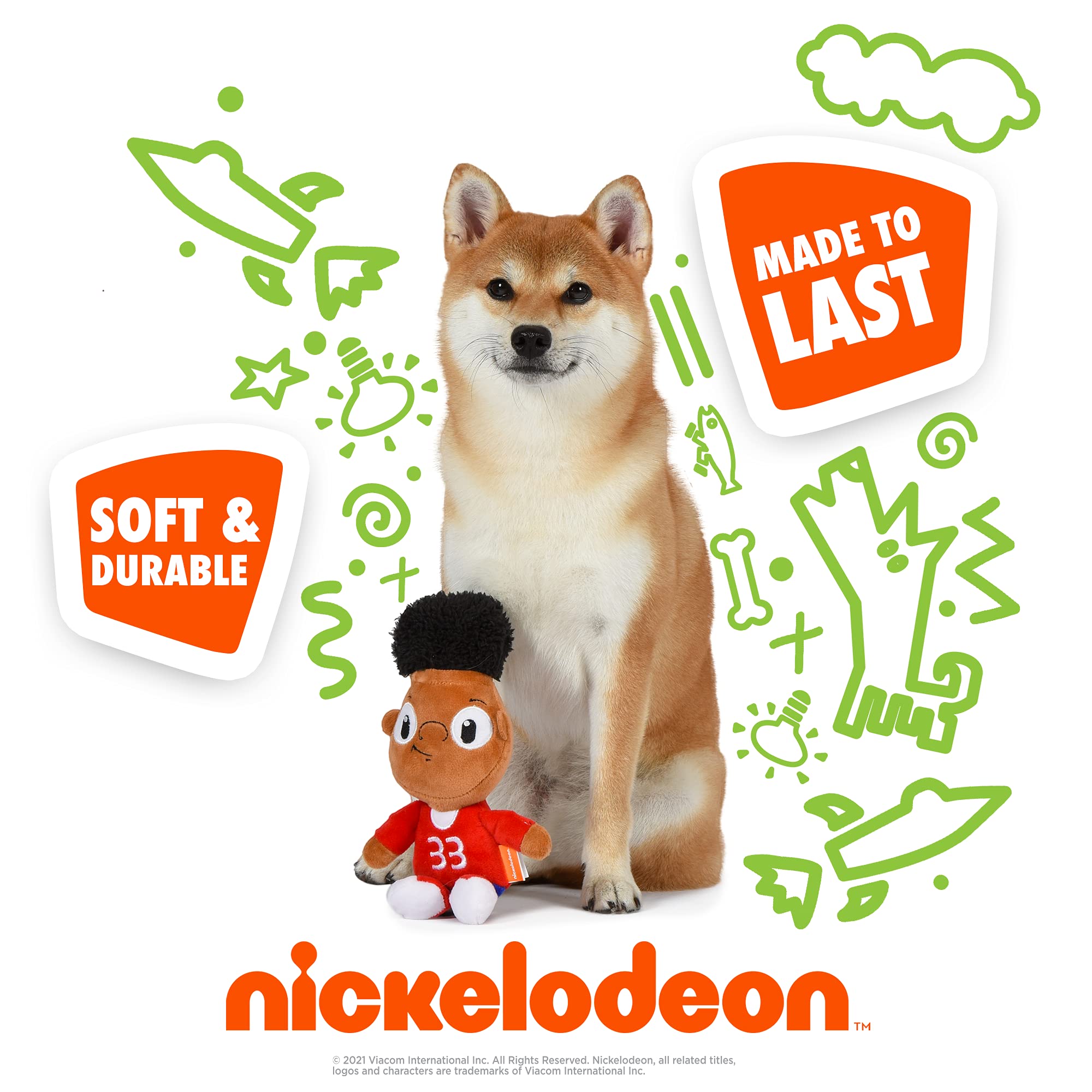 Nickelodeon For Pets Hey Arnold Gerald Figure Plush Dog Toy | 9 Inch Soft Fabric Medium Dog Toy - Brown And Red Plush Dog Toy For All Dogs, 90S Nickelodeon Toys From Hey Arnold Tv Series